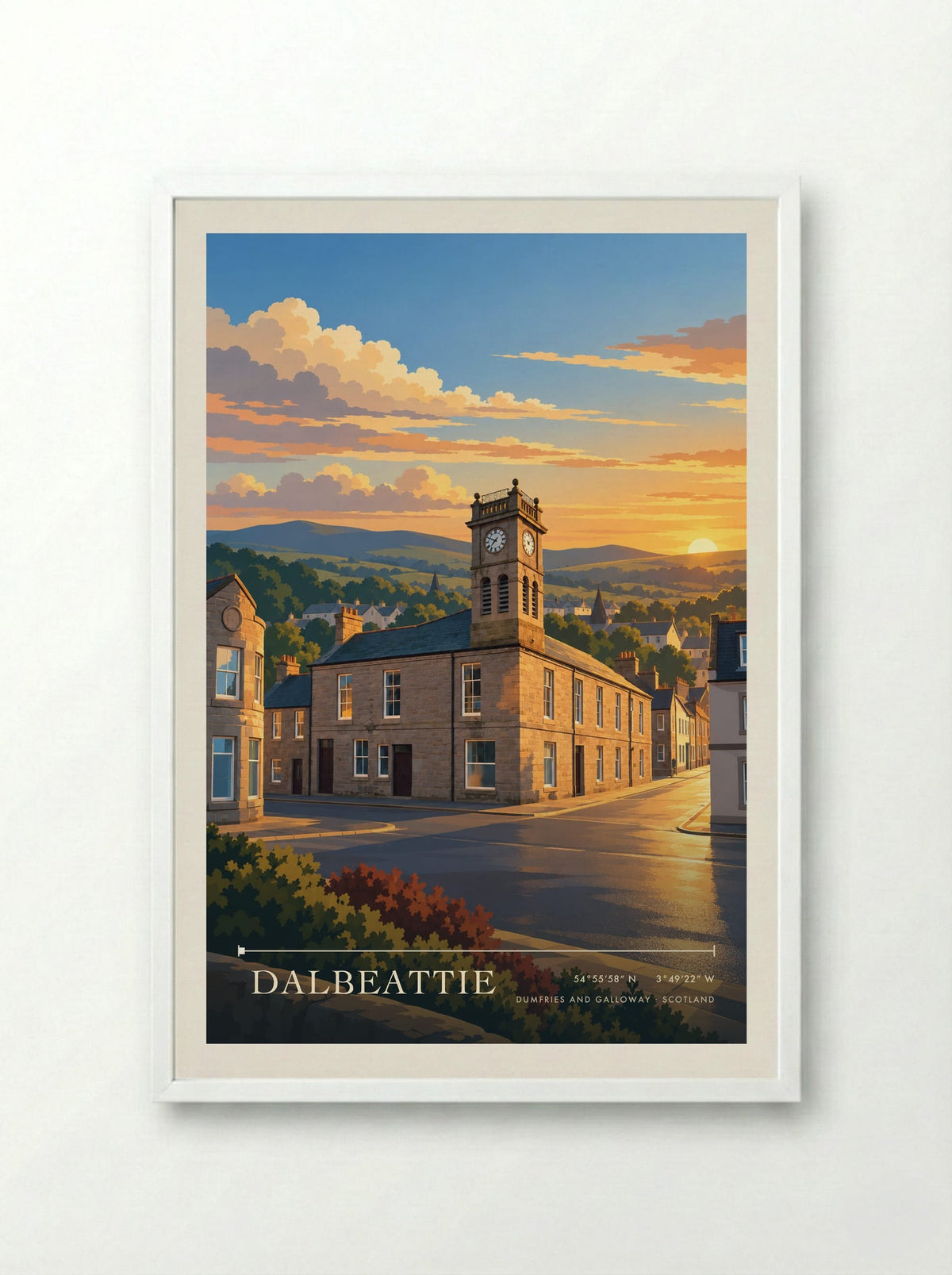 Dalbeattie, Dumfries and Galloway | Travel Poster - Framed Print White
