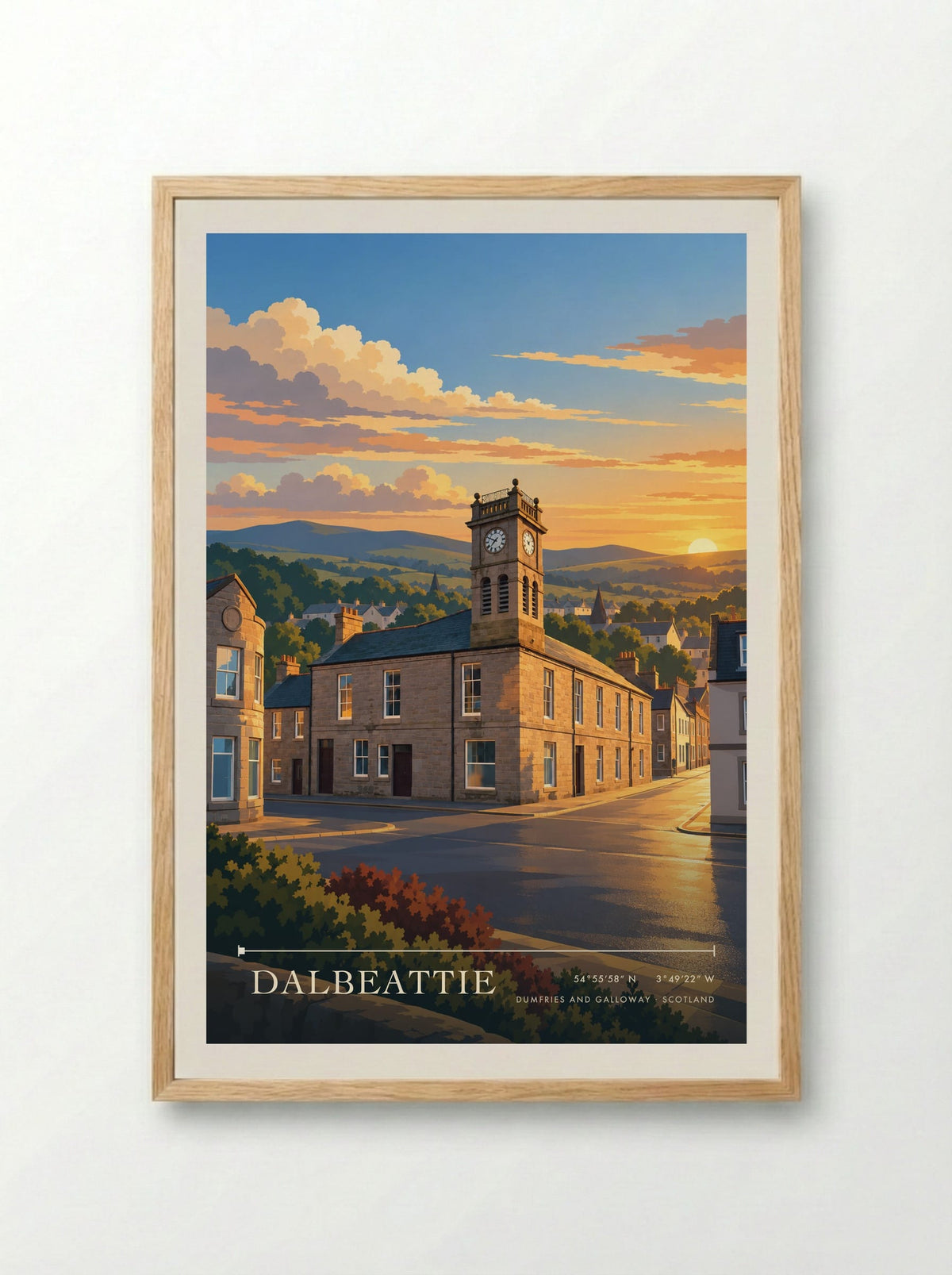 Dalbeattie, Dumfries and Galloway | Travel Poster - Framed Print Wood