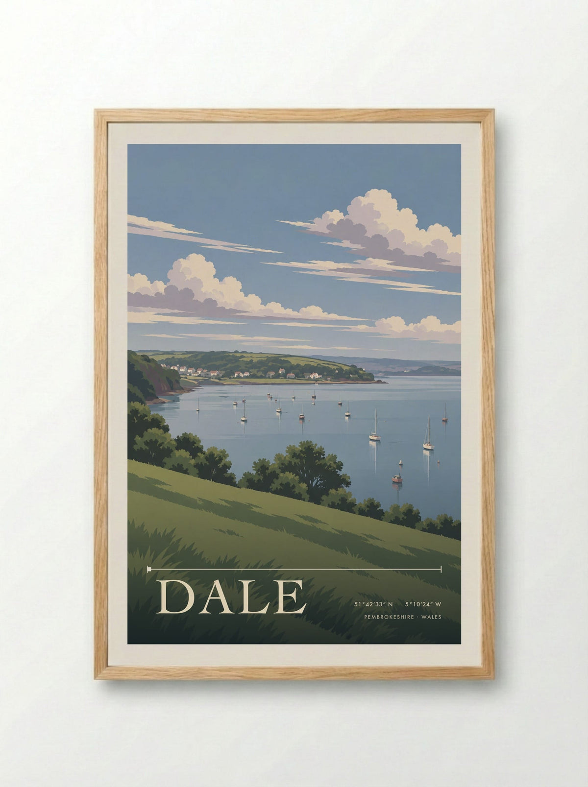 Dale, Pembrokeshire | Travel Poster - Framed Print Wood