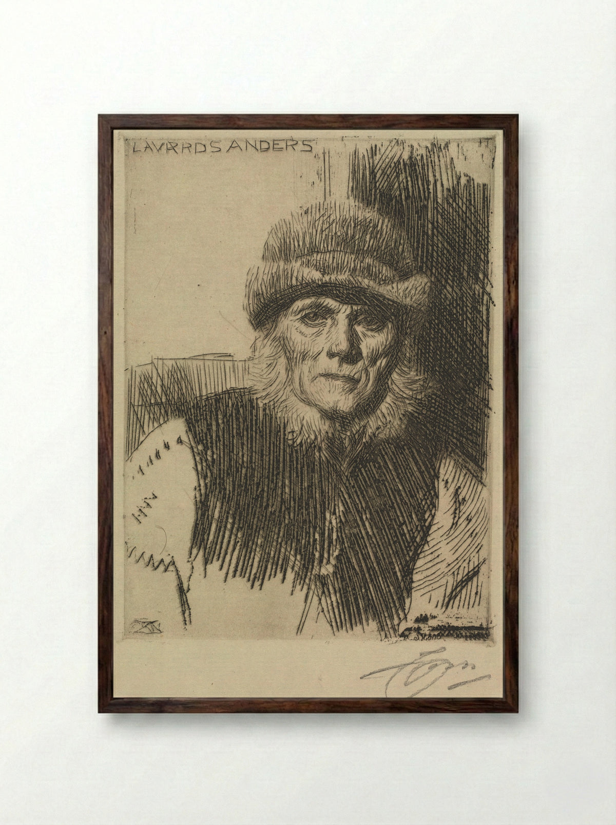 Dalecarlian Peasant - Anders Zorn - Framed Print Dark Wood