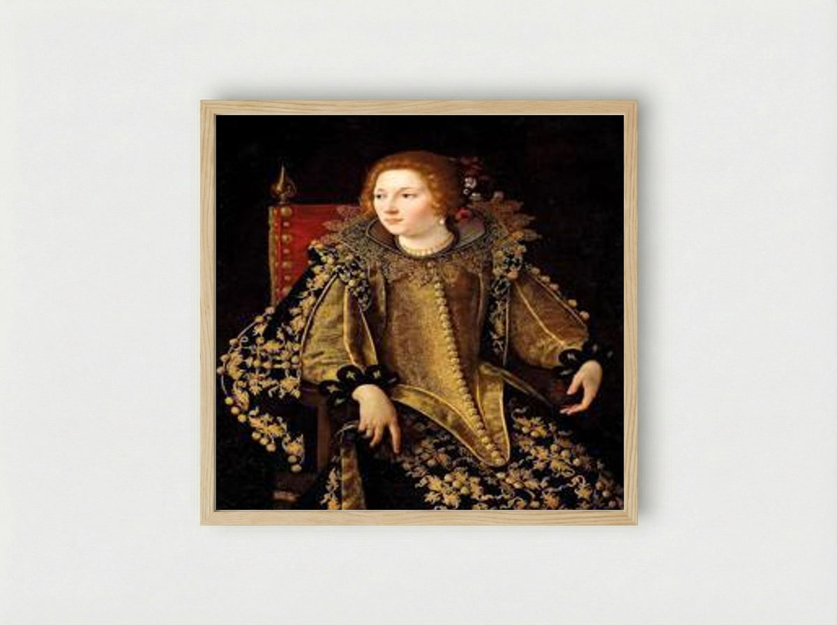 Dame assise de trois-quarts - Artemisia Gentileschi - Framed Print Wood