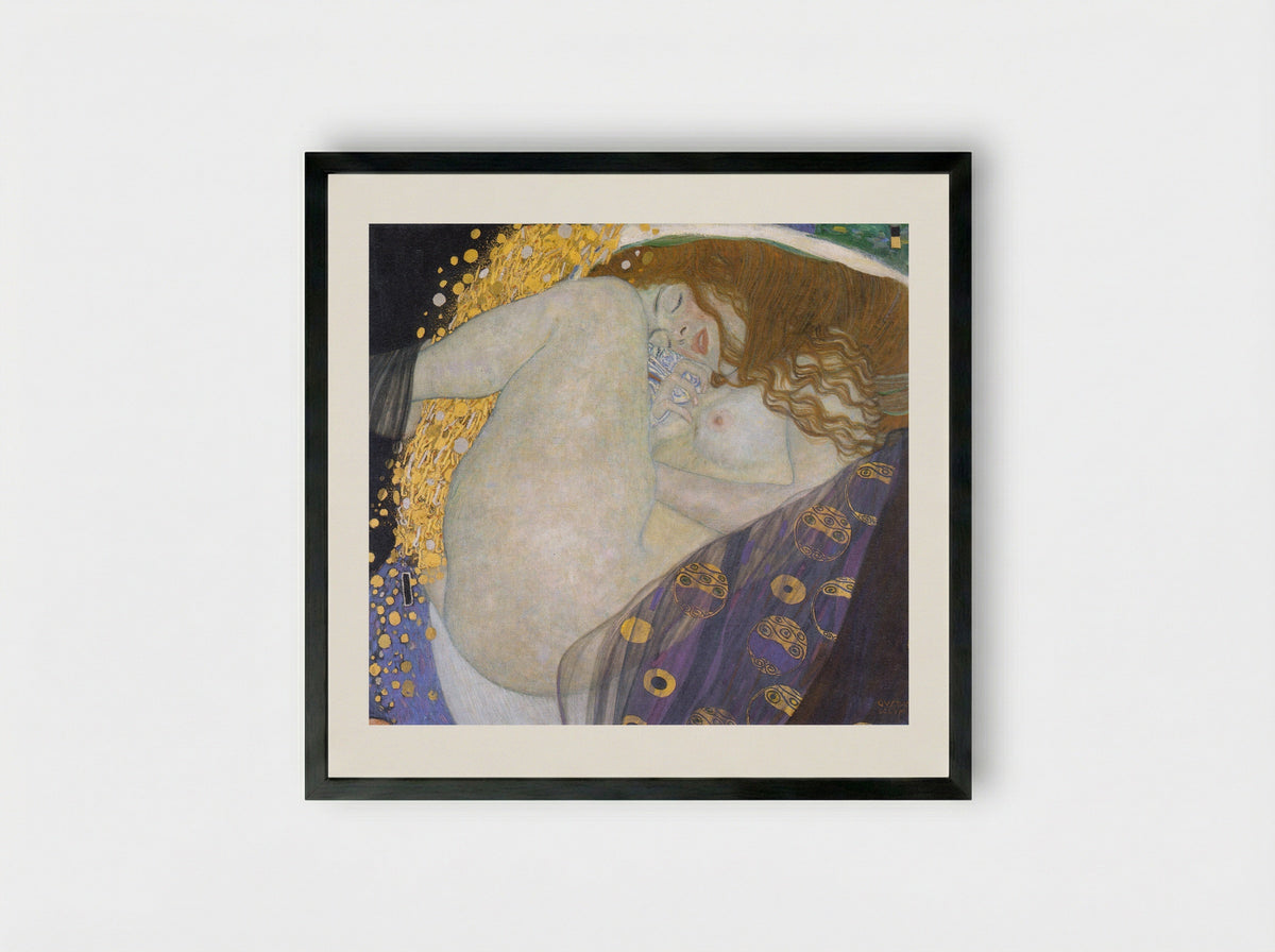 Danaë - Gustav Klimt - Framed Print Black