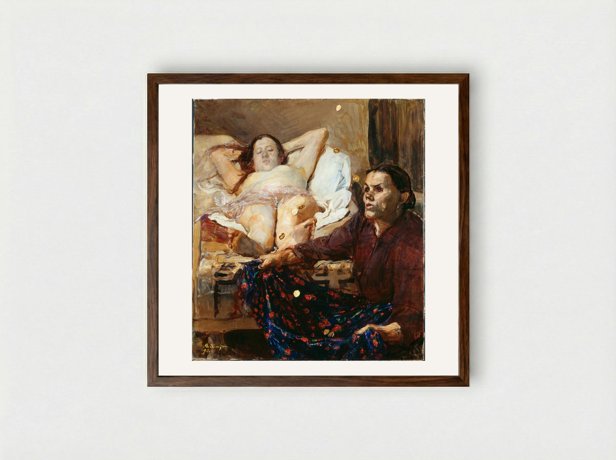Danaë - Max Slevogt - Framed Print Dark Wood