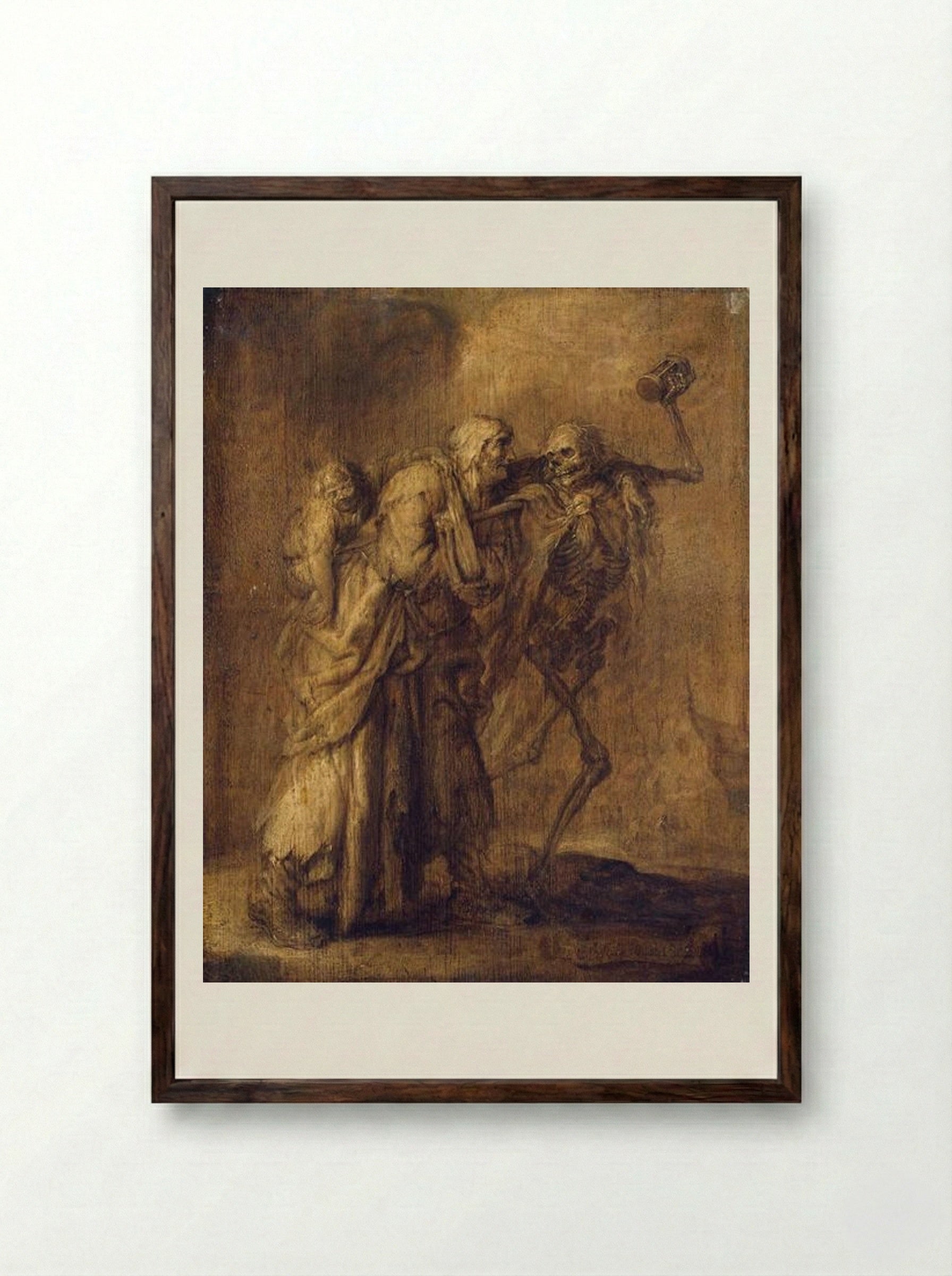 Dance of Death - Adriaen van de Venne - Framed Print Dark Wood