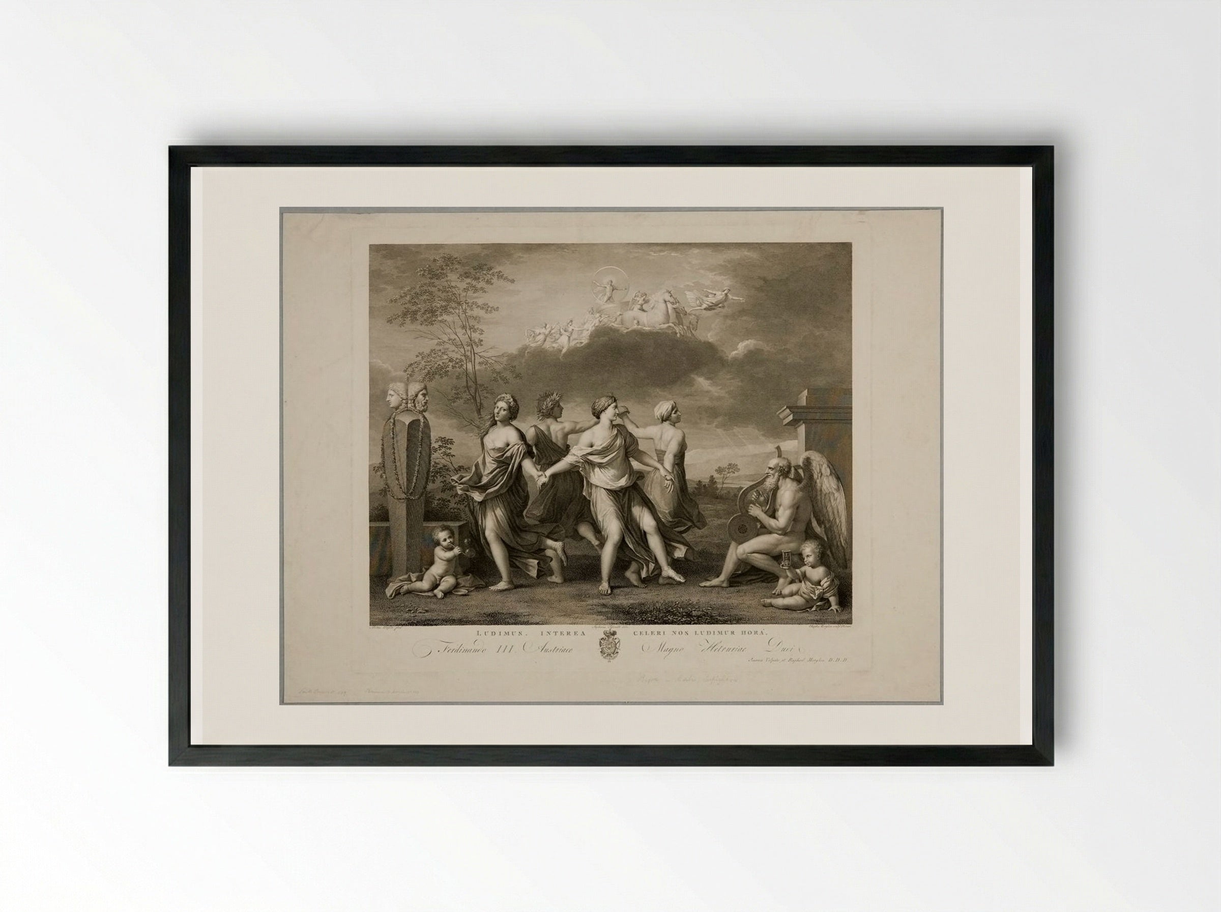 Dance of the Hours to the Tune of Time - Raphael Morghen - Framed Print Black