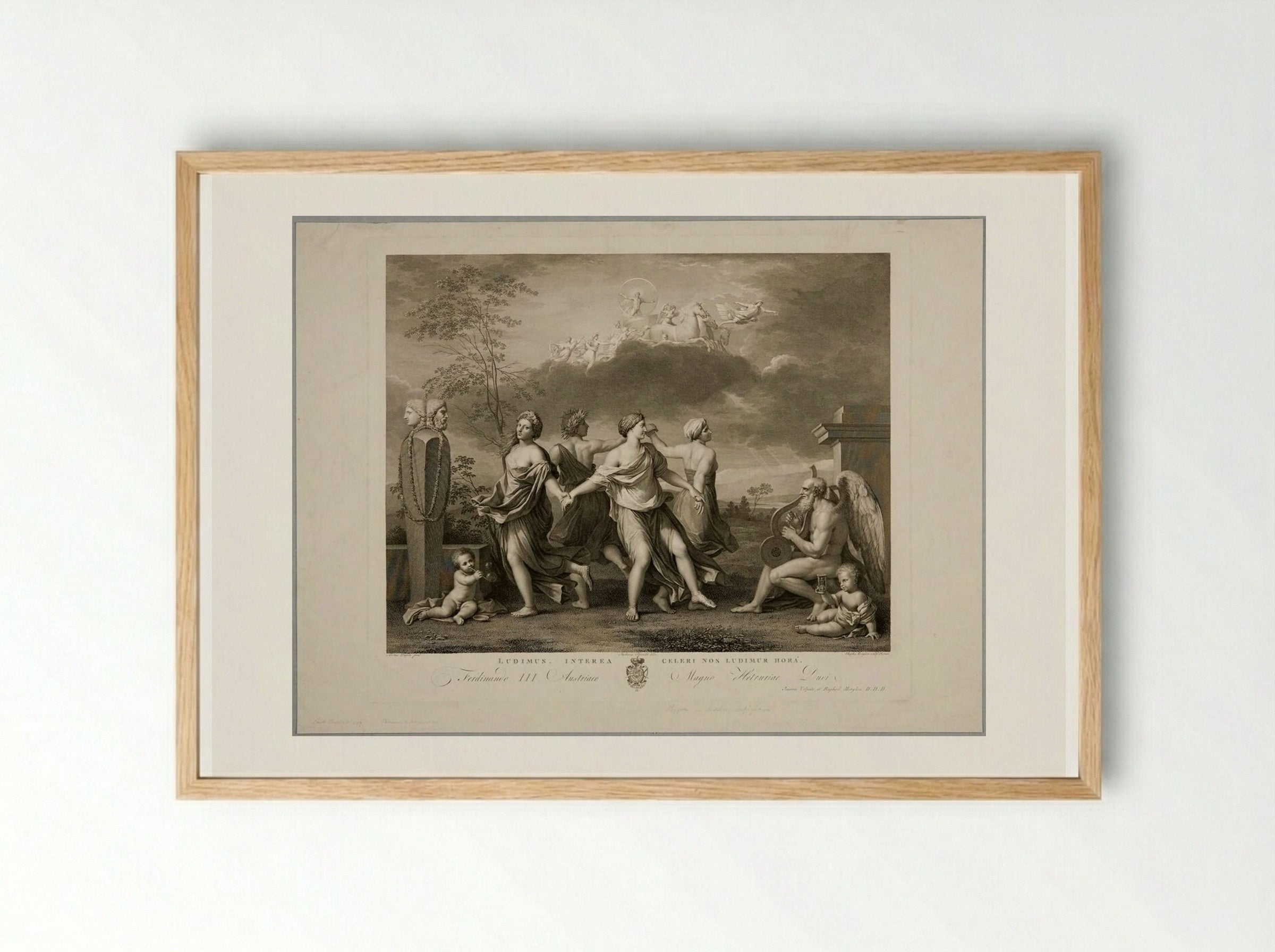 Dance of the Hours to the Tune of Time - Raphael Morghen - Framed Print Wood