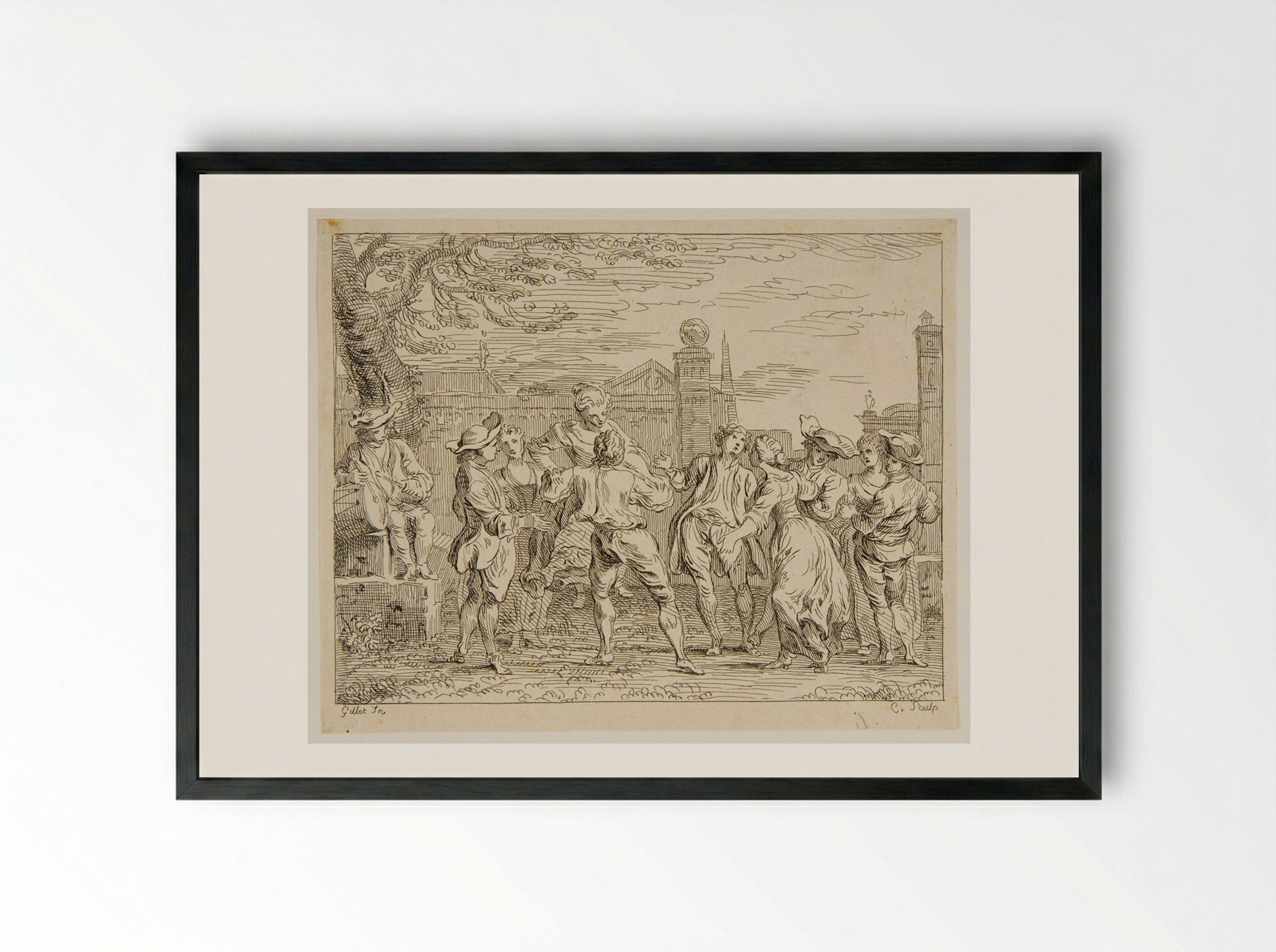 Dance - Anne Claude de Thubières, comte de Caylus - Framed Print Black