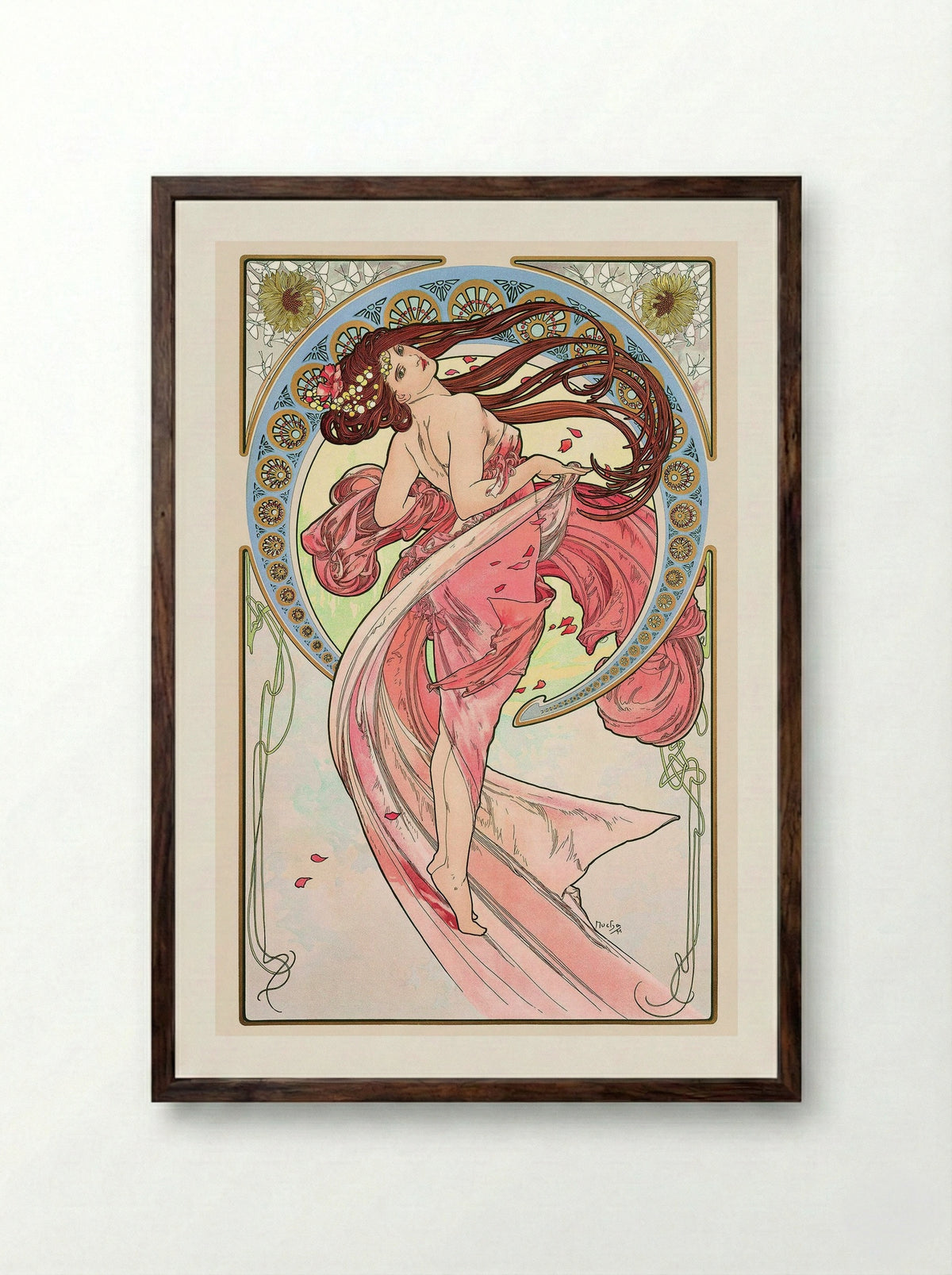 Dance - Alphonse Mucha - Framed Print Dark Wood