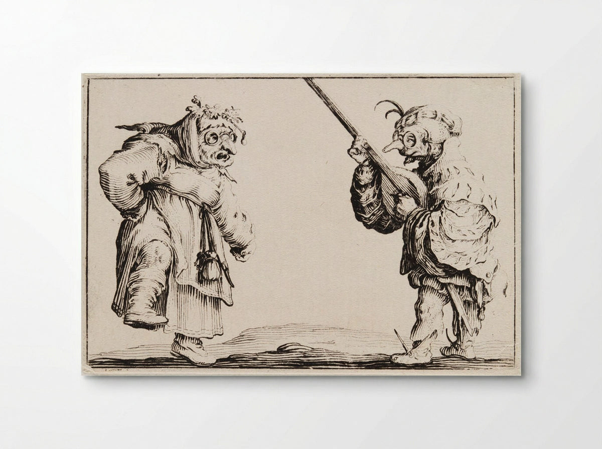 Dancers, the Man Playing a Lute - Jacques Callot - Poster