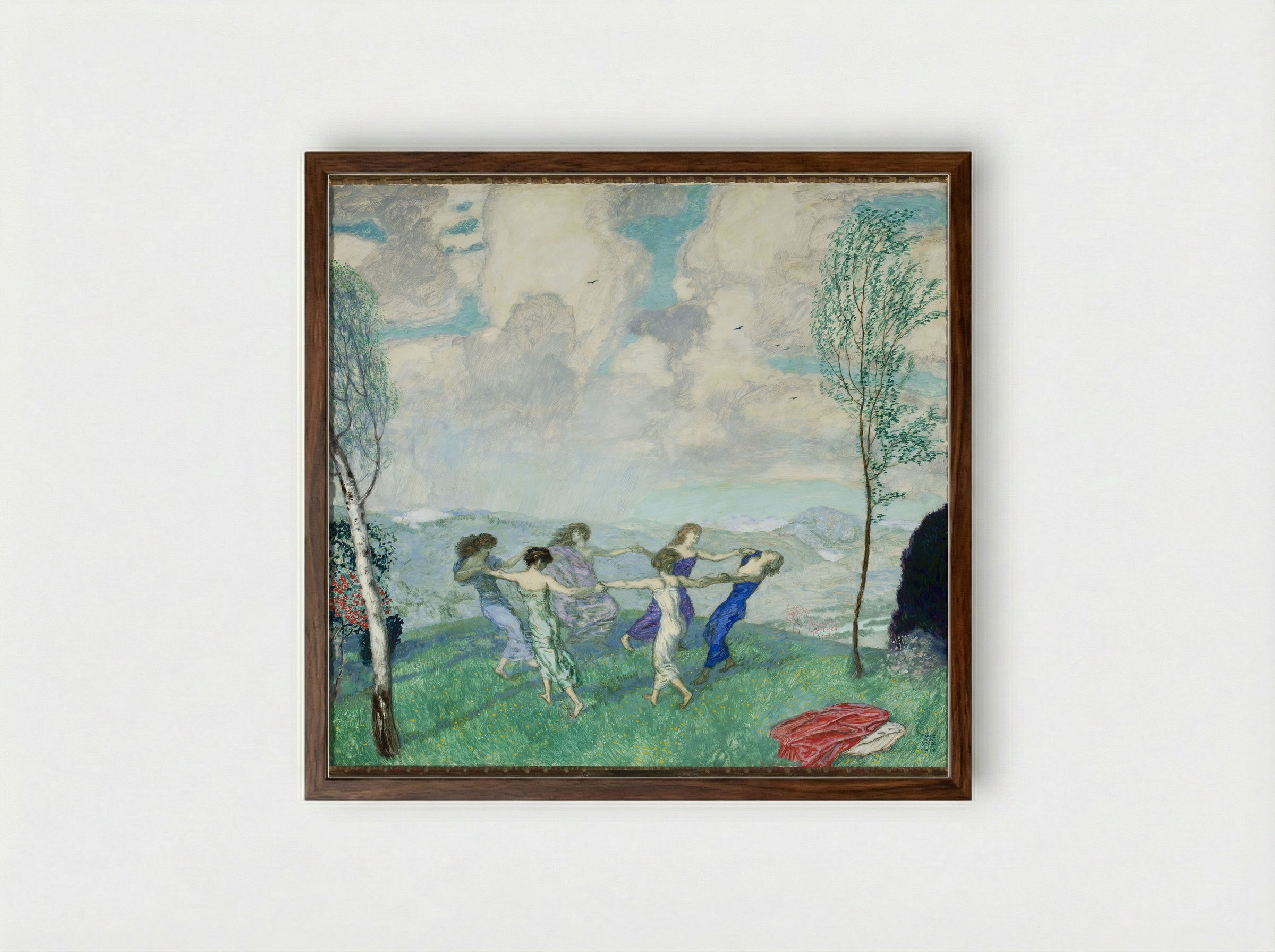 Dancers - Franz von Stuck - Framed Print Dark Wood