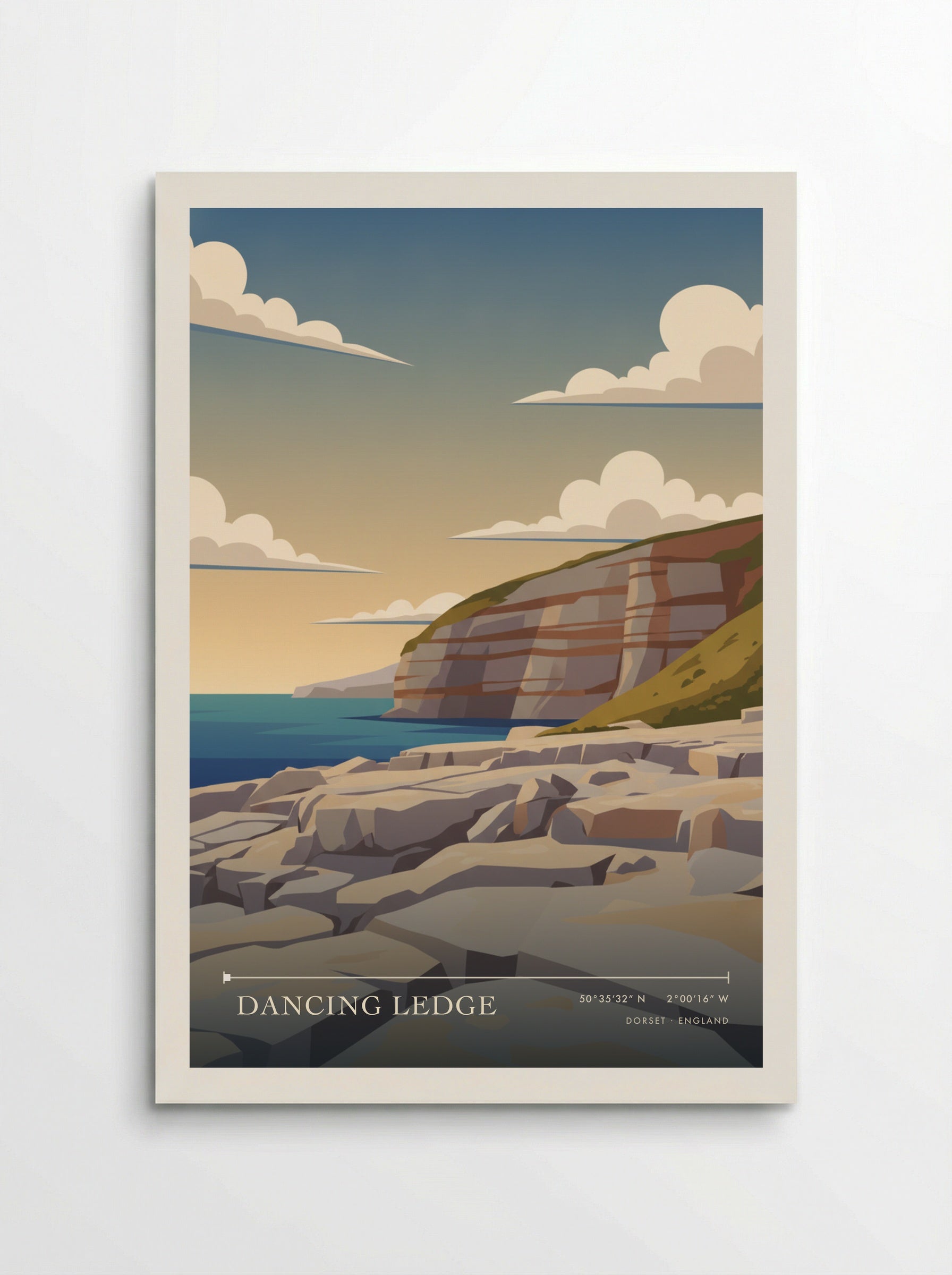 Dancing Ledge Dorset England Travel Poster - Poster