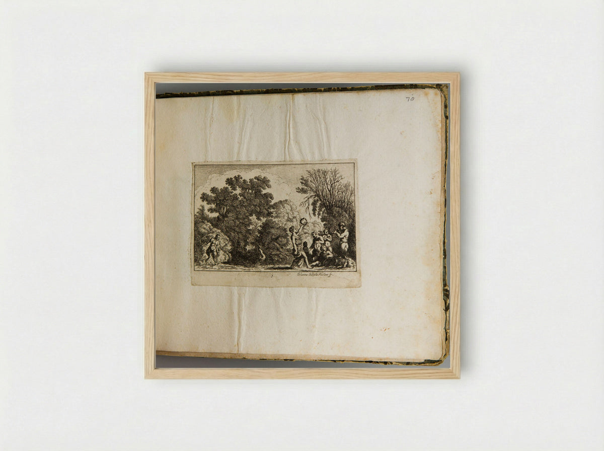 Dancing Nymphs and Satyrs - Johanna Sibylla Küsel - Framed Print Wood
