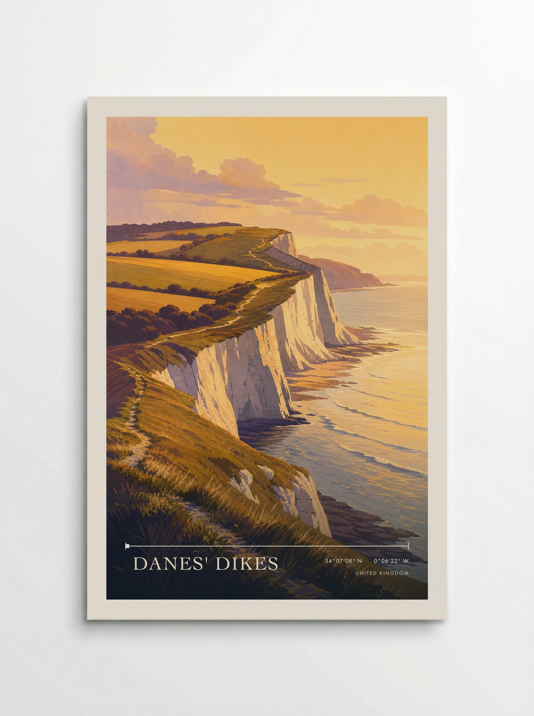 Danes' Dikes United Kingdom Travel Poster - Poster