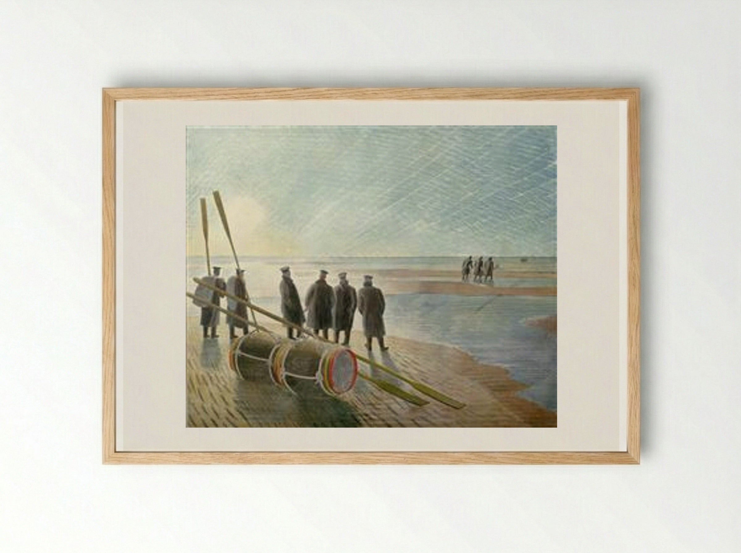 Dangerous Work at Low Tide - Eric Ravilious - Framed Print Wood