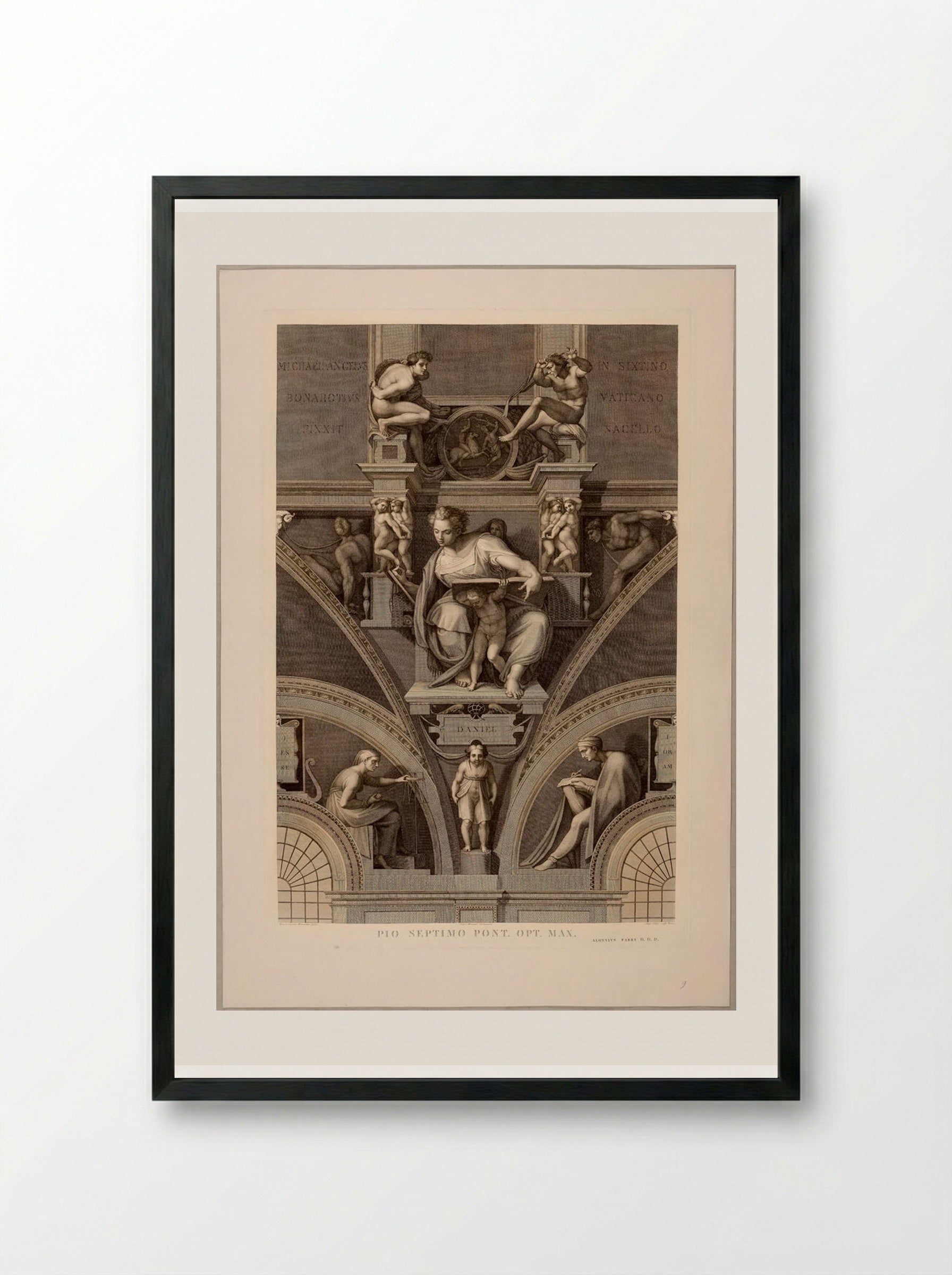 Daniel (After Michelangelo) - Domenico Cunego - Framed Print Black