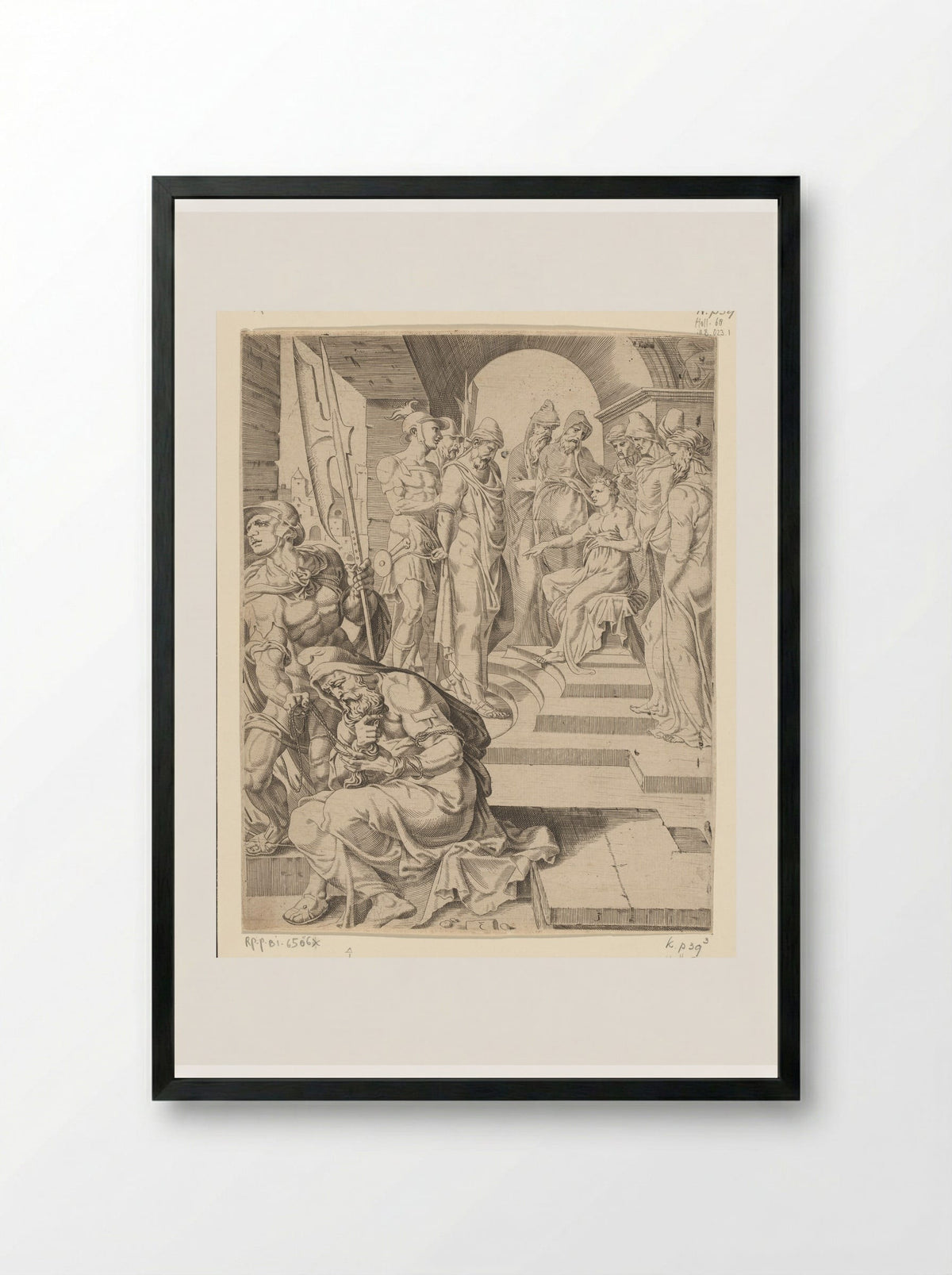Daniel Judging the Elders - Dirck Volckertsz. Coornhert - Framed Print Black