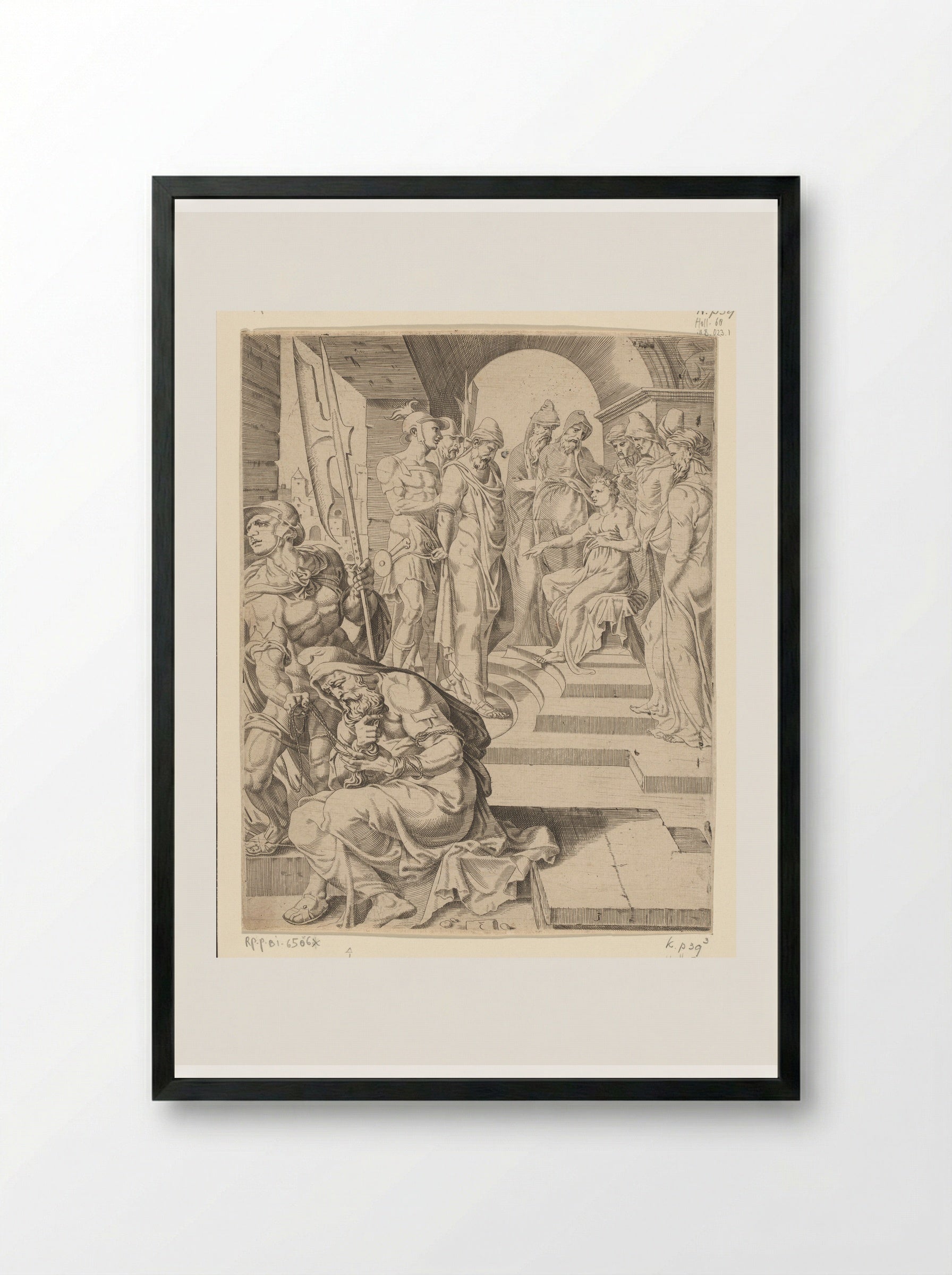 Daniel Judging the Elders - Dirck Volckertsz. Coornhert - Framed Print Black