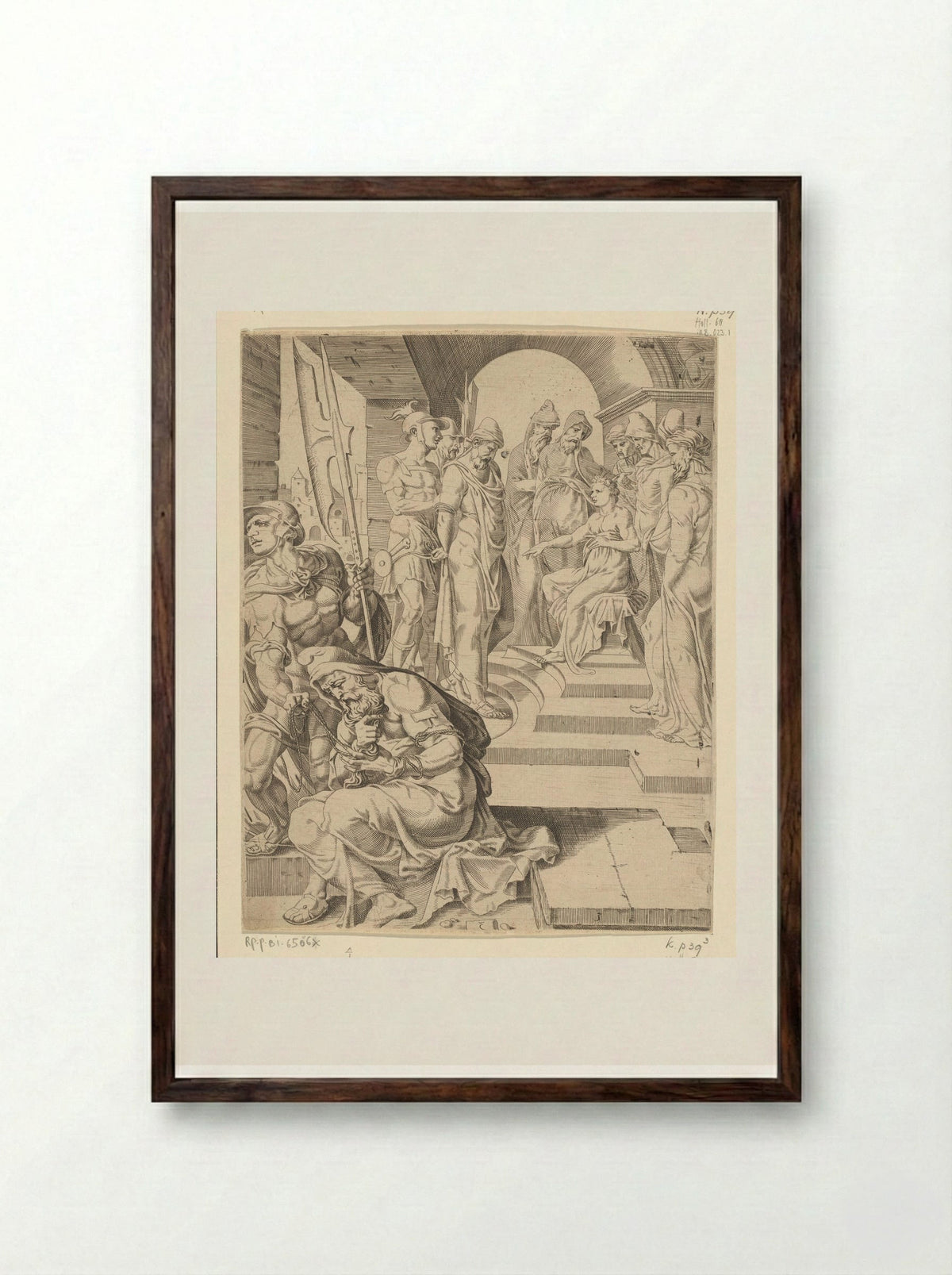 Daniel Judging the Elders - Dirck Volckertsz. Coornhert - Framed Print Dark Wood