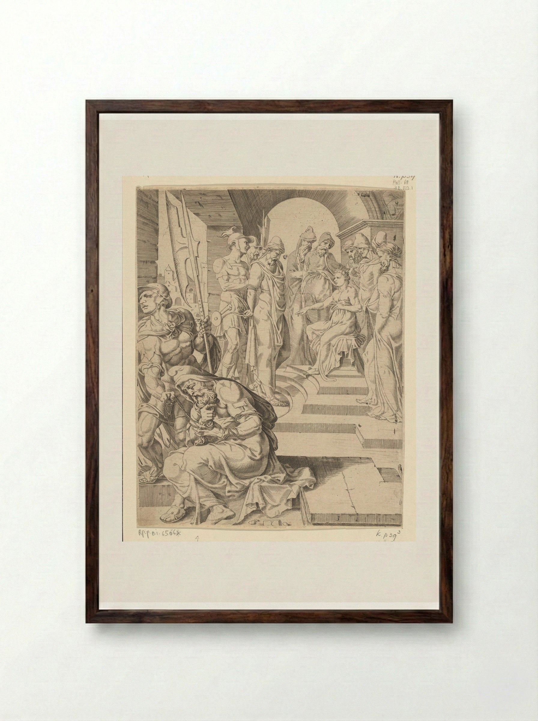 Daniel Judging the Elders - Dirck Volckertsz. Coornhert - Framed Print Dark Wood