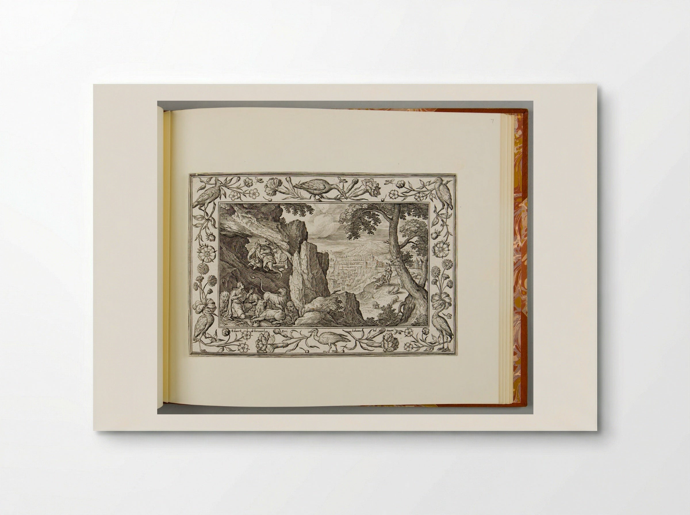 Daniel in the Lion's Den, with Birds, Carnations, and Roses - Adriaen Collaert - Poster