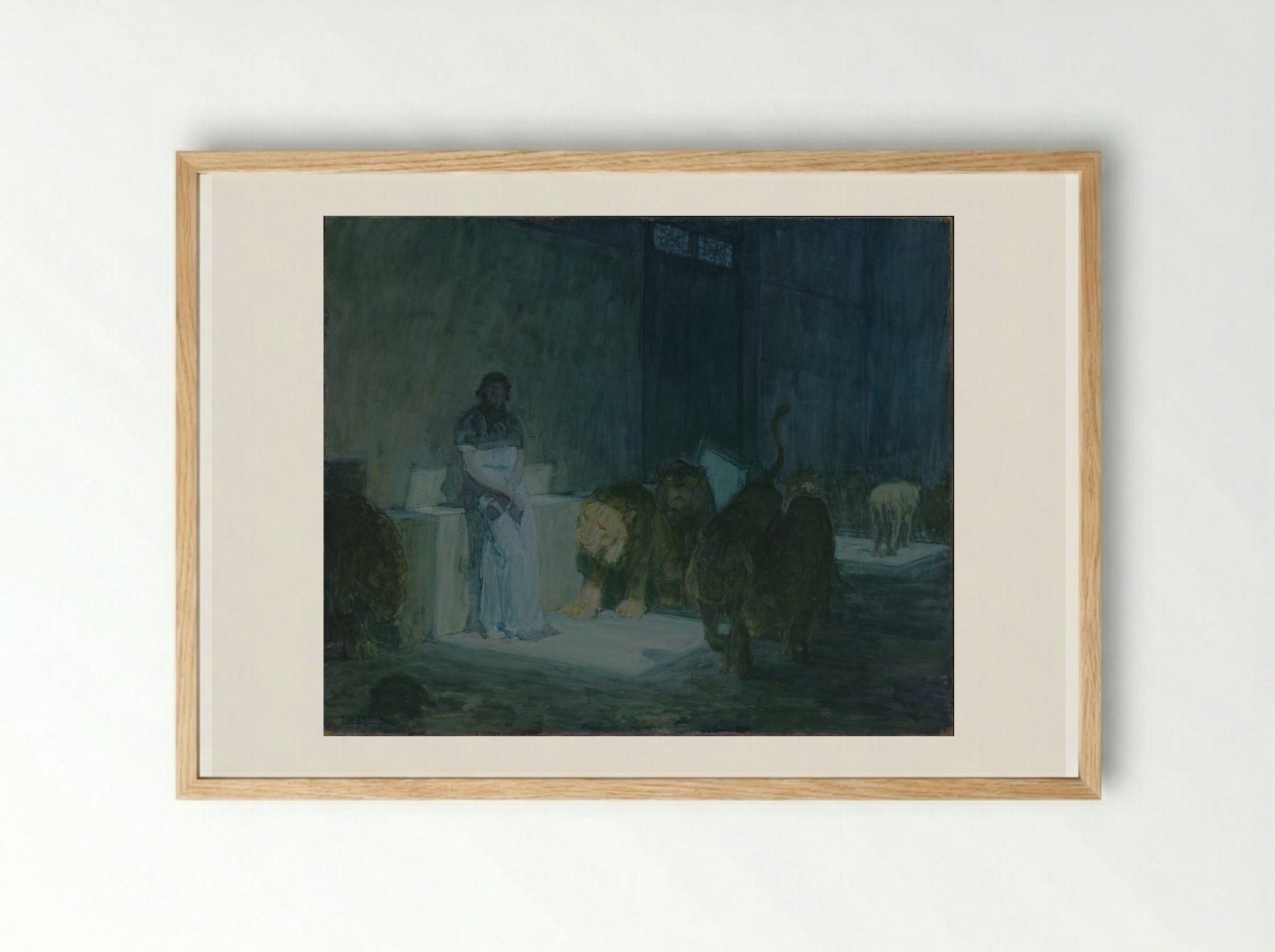 Daniel in the Lions' Den - Henry Ossawa Tanner - Framed Print Wood