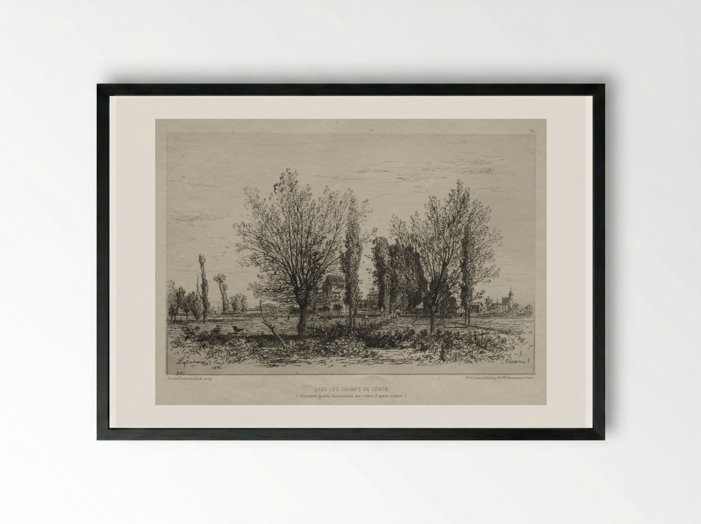 Dans les Champs de Cénon - Maxime Lalanne - Framed Print Black
