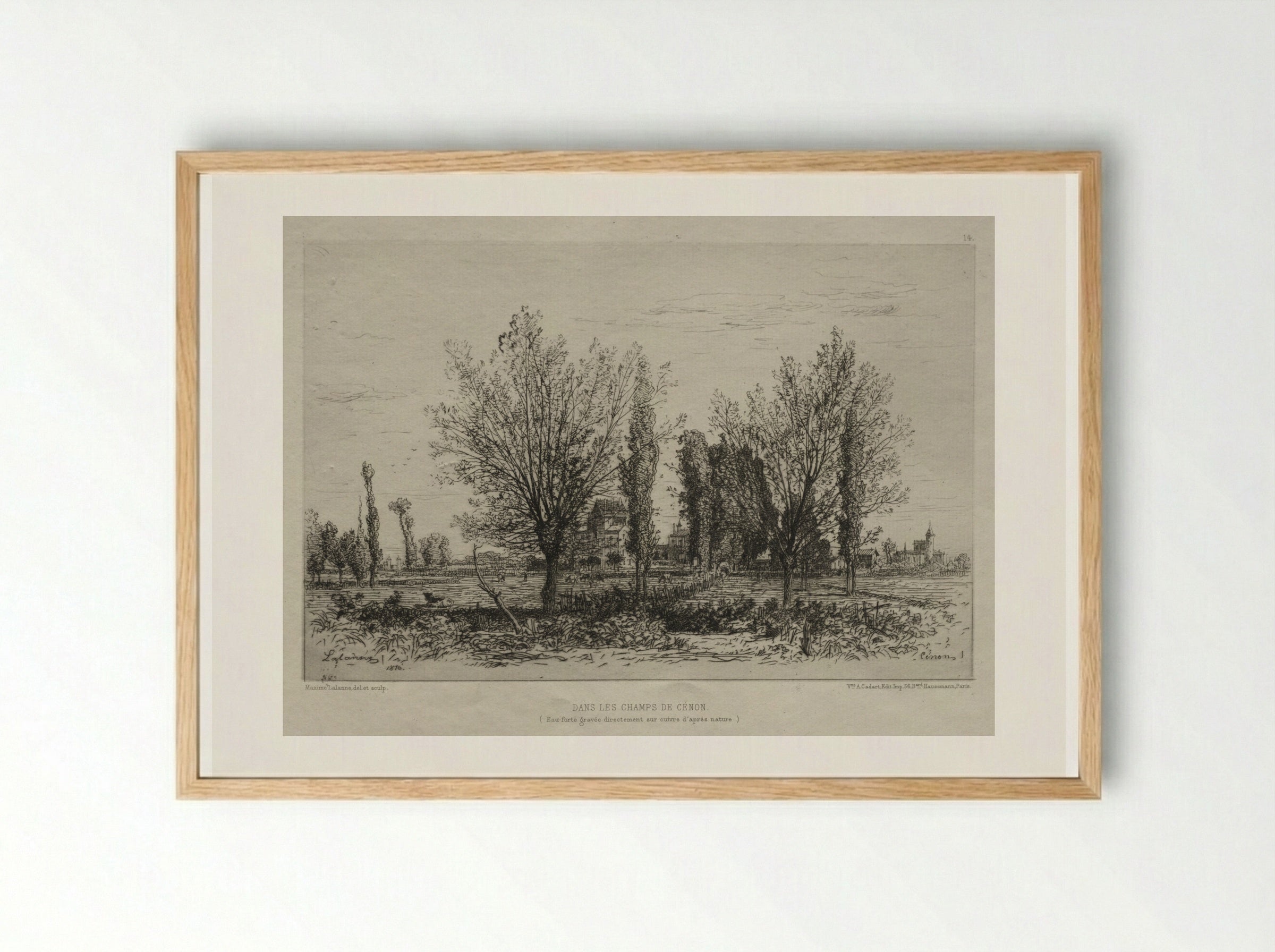 Dans les Champs de Cénon - Maxime Lalanne - Framed Print Wood