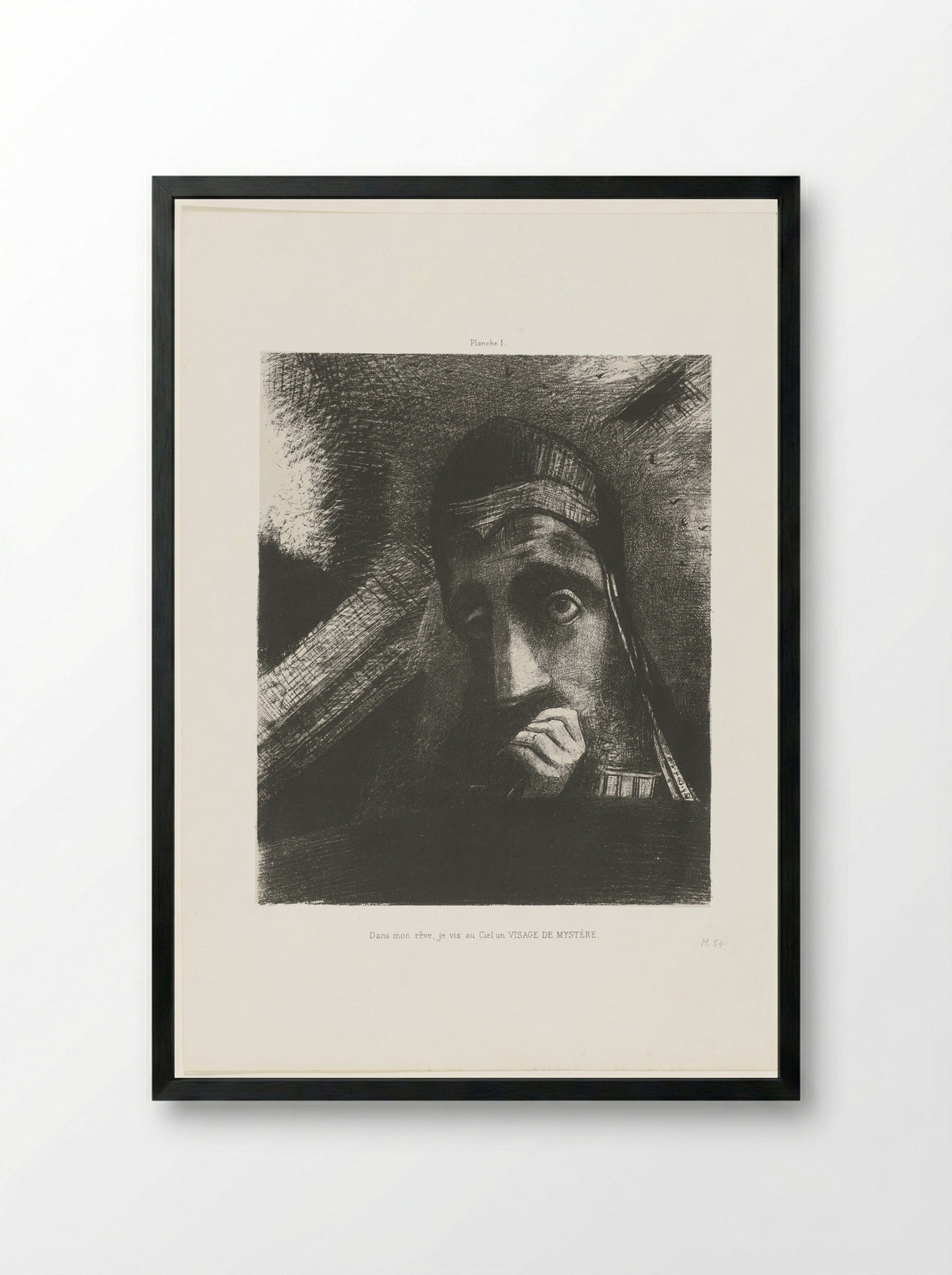 Dans mon rêve, je vis au ciel un visage de mystère - Odilon Redon - Framed Print Black