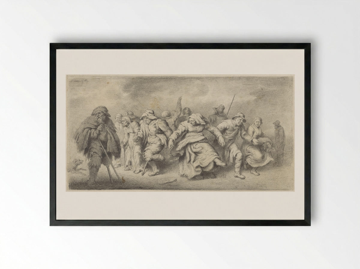 Dansende bedelaars (Dancing Beggars) - Woutherus Mol - Framed Print Black