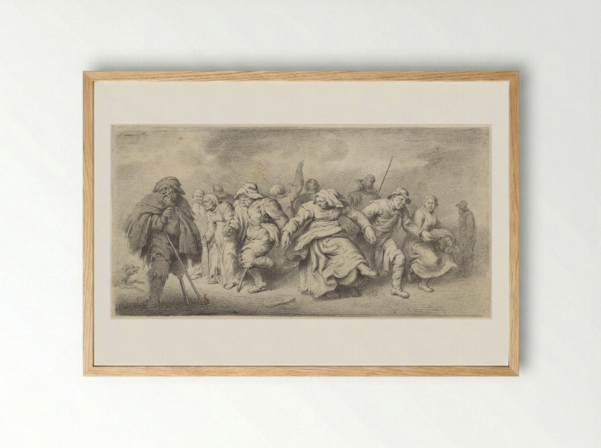 Dansende bedelaars (Dancing Beggars) - Woutherus Mol - Framed Print Wood