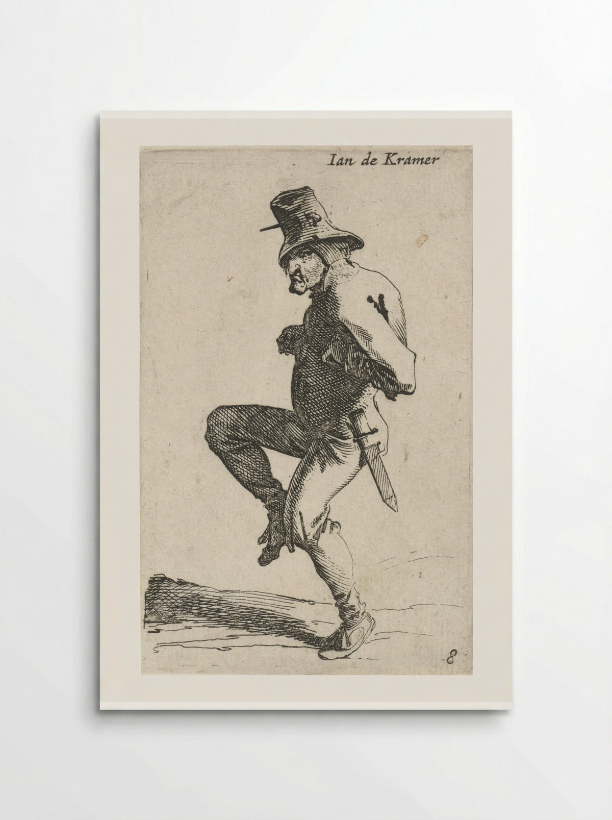 Dansende man met mes - Salomon Savery - Poster