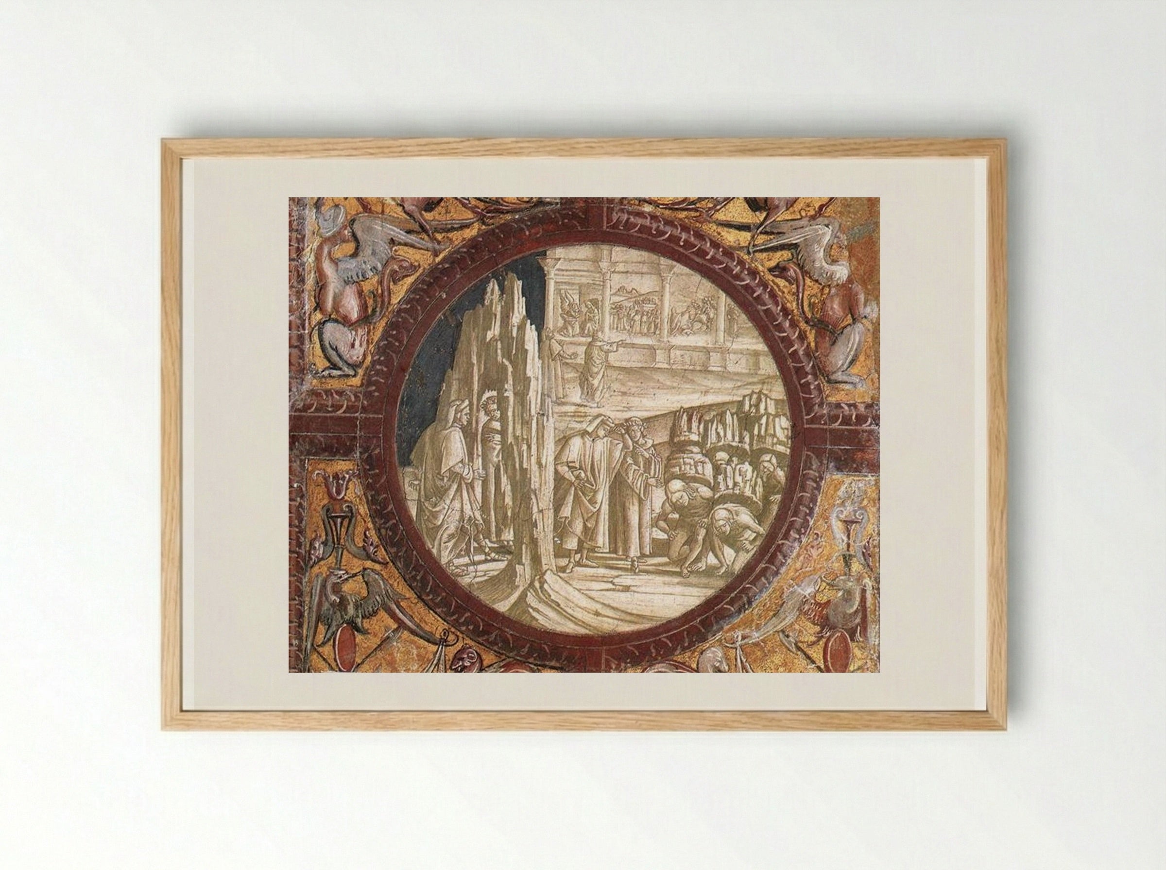 Dante and Virgil Entering Purgatory - Luca Signorelli - Framed Print Wood