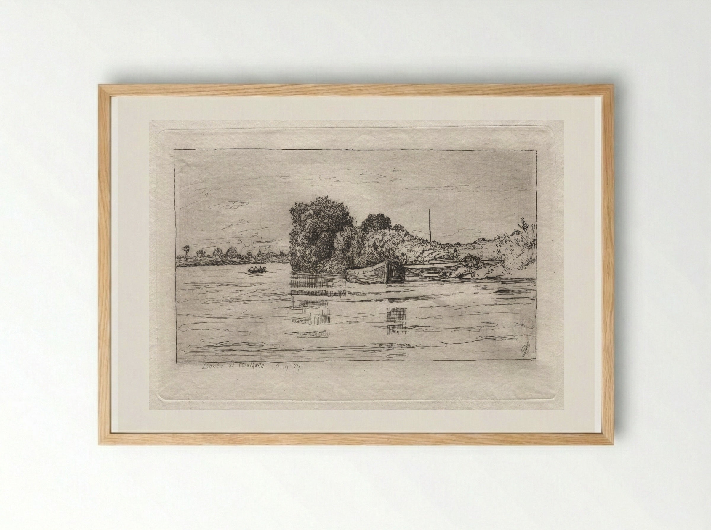 Danube at Walhalla - Otto H. Bacher - Framed Print Wood