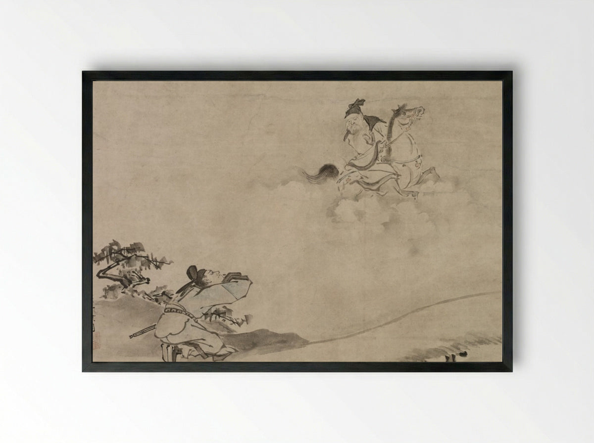 Daoist Immortal - Hanabusa Itchō - Framed Print Black