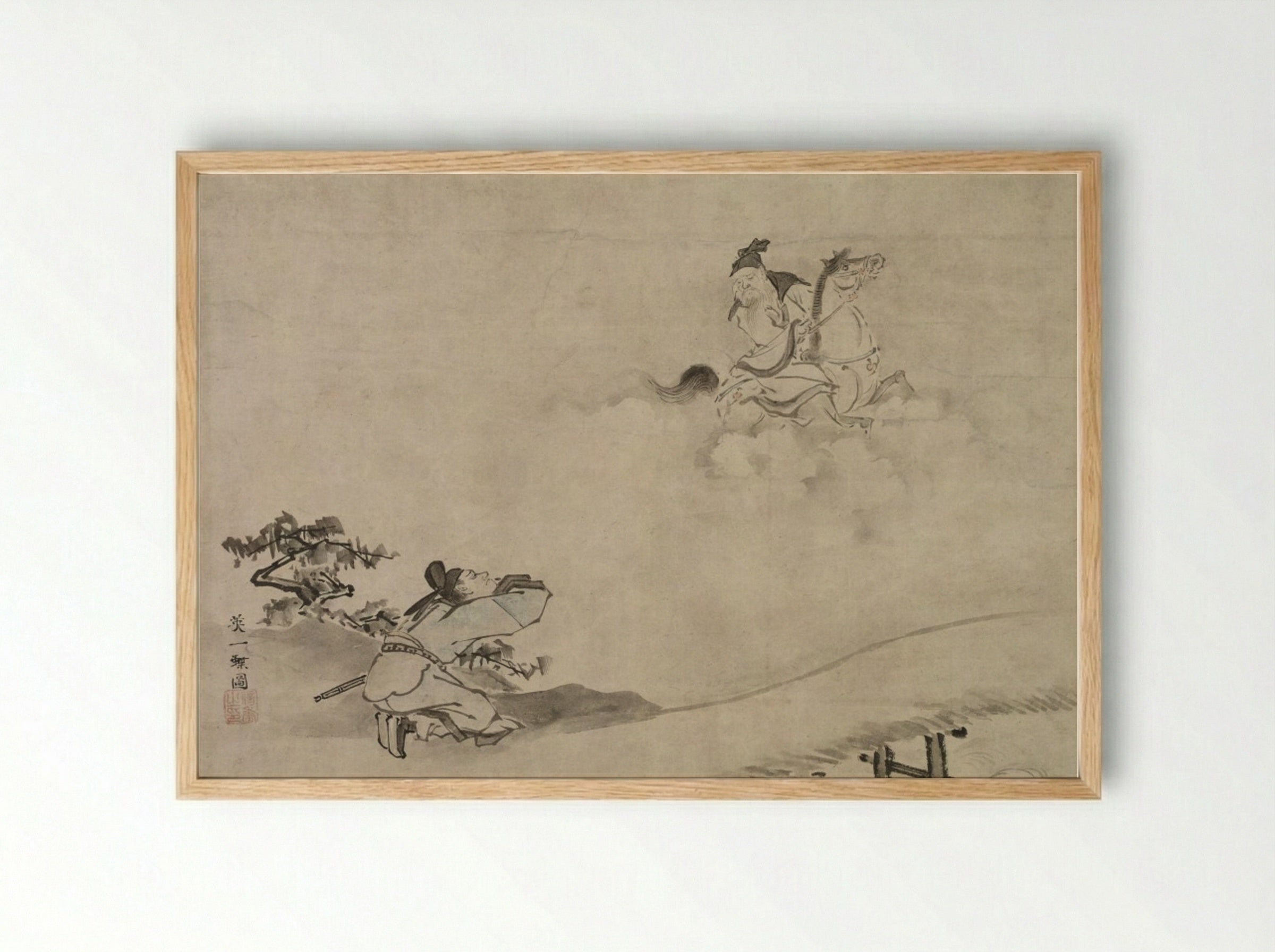 Daoist Immortal - Hanabusa Itchō - Framed Print Wood