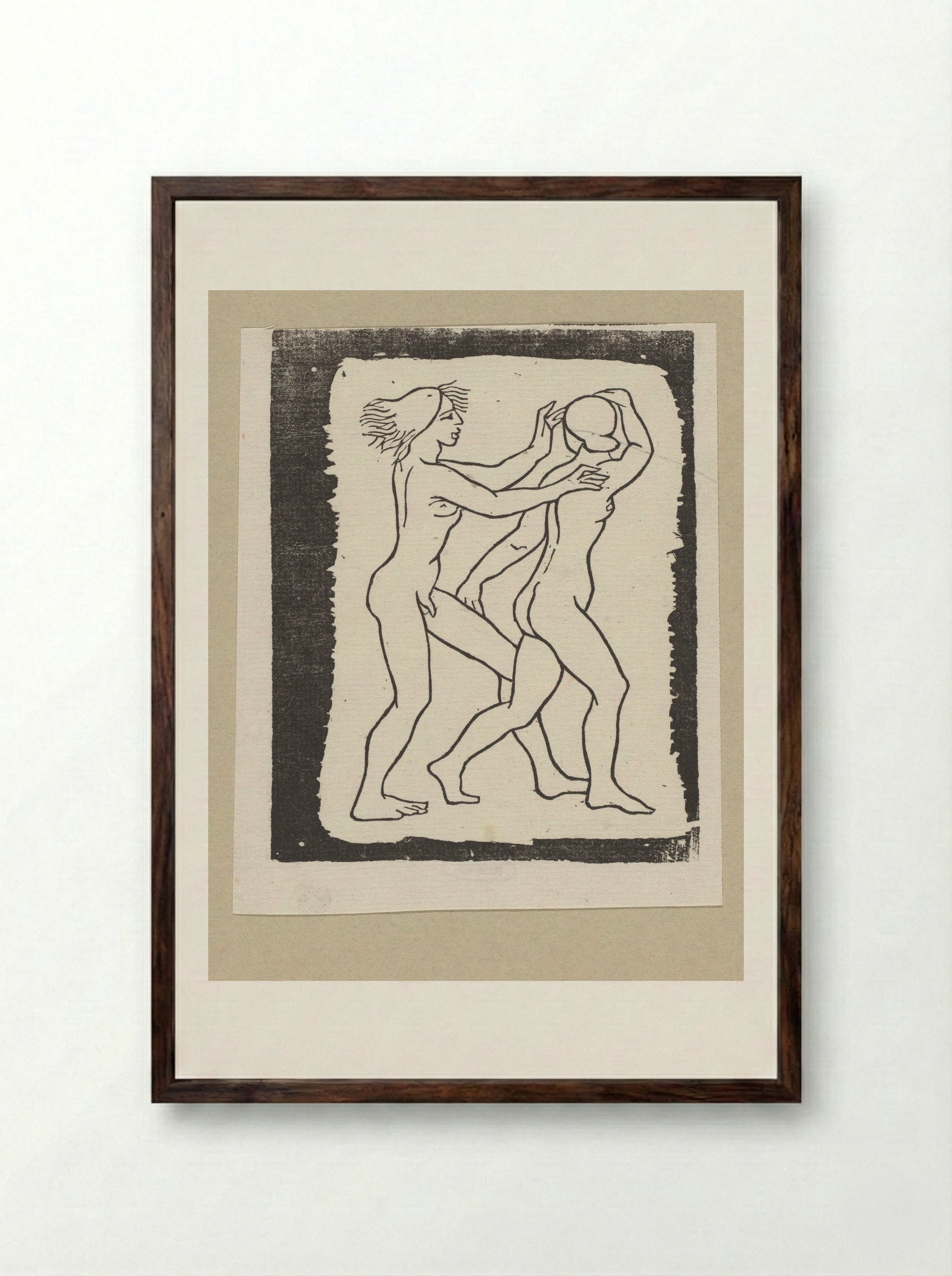 Daphnis Pursuing Chloe - Aristide Maillol - Framed Print Dark Wood