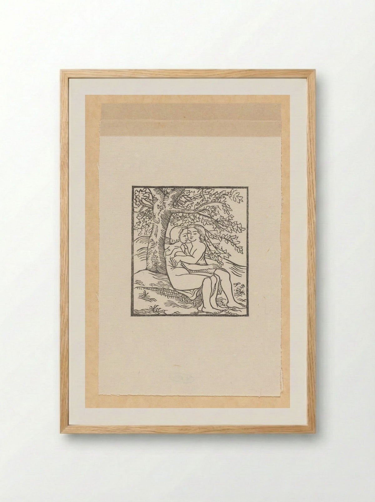 Daphnis and Chloe Embracing Under an Oak - Aristide Maillol - Framed Print Wood
