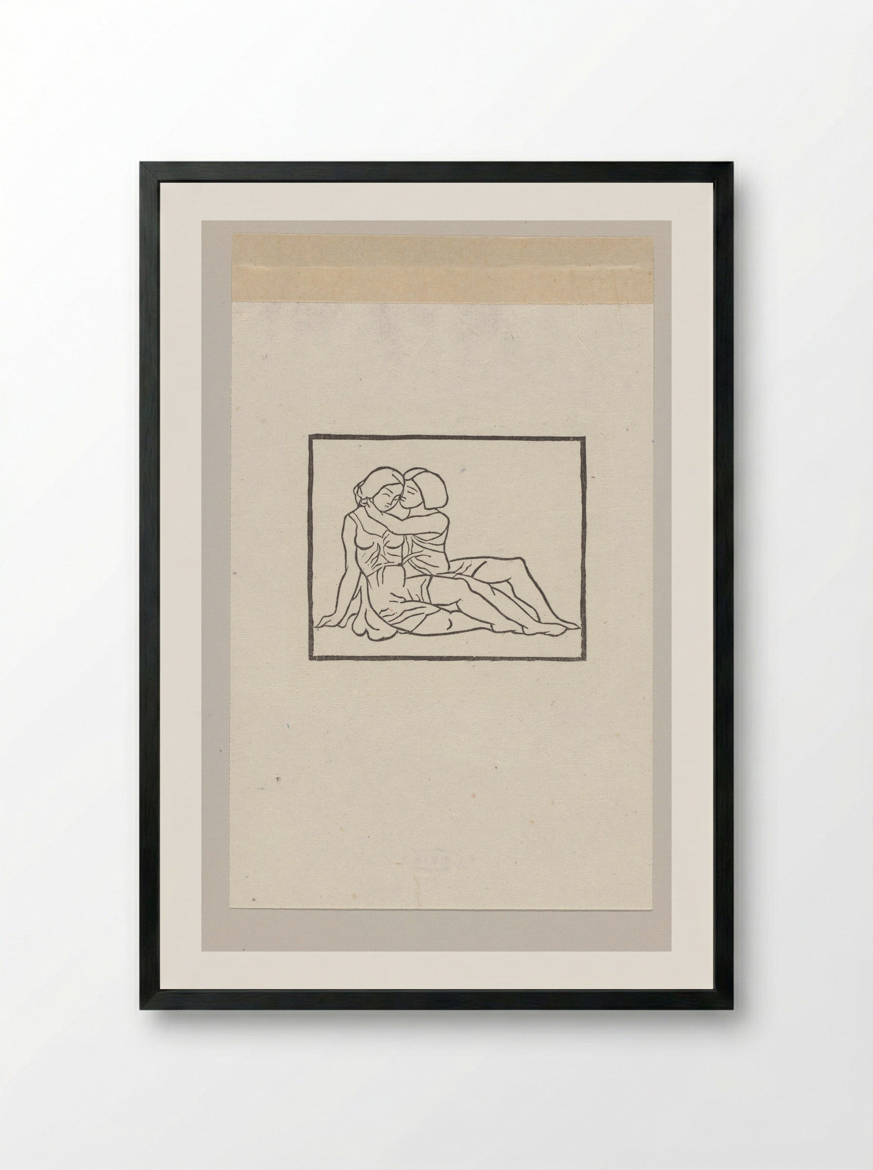 Daphnis and Chloe Embracing - Aristide Maillol - Framed Print Black