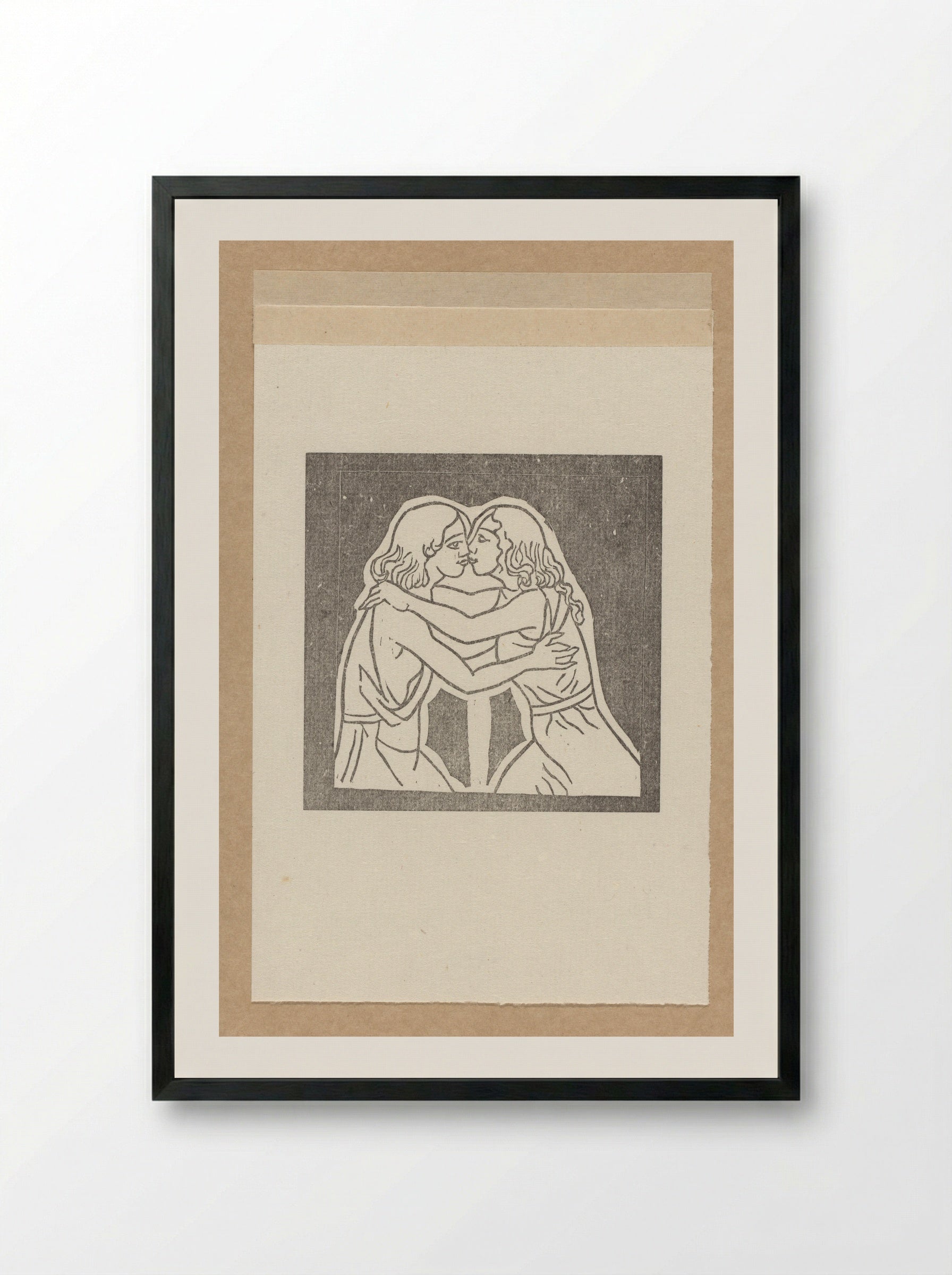 Daphnis and Chloe Reunited - Aristide Maillol - Framed Print Black