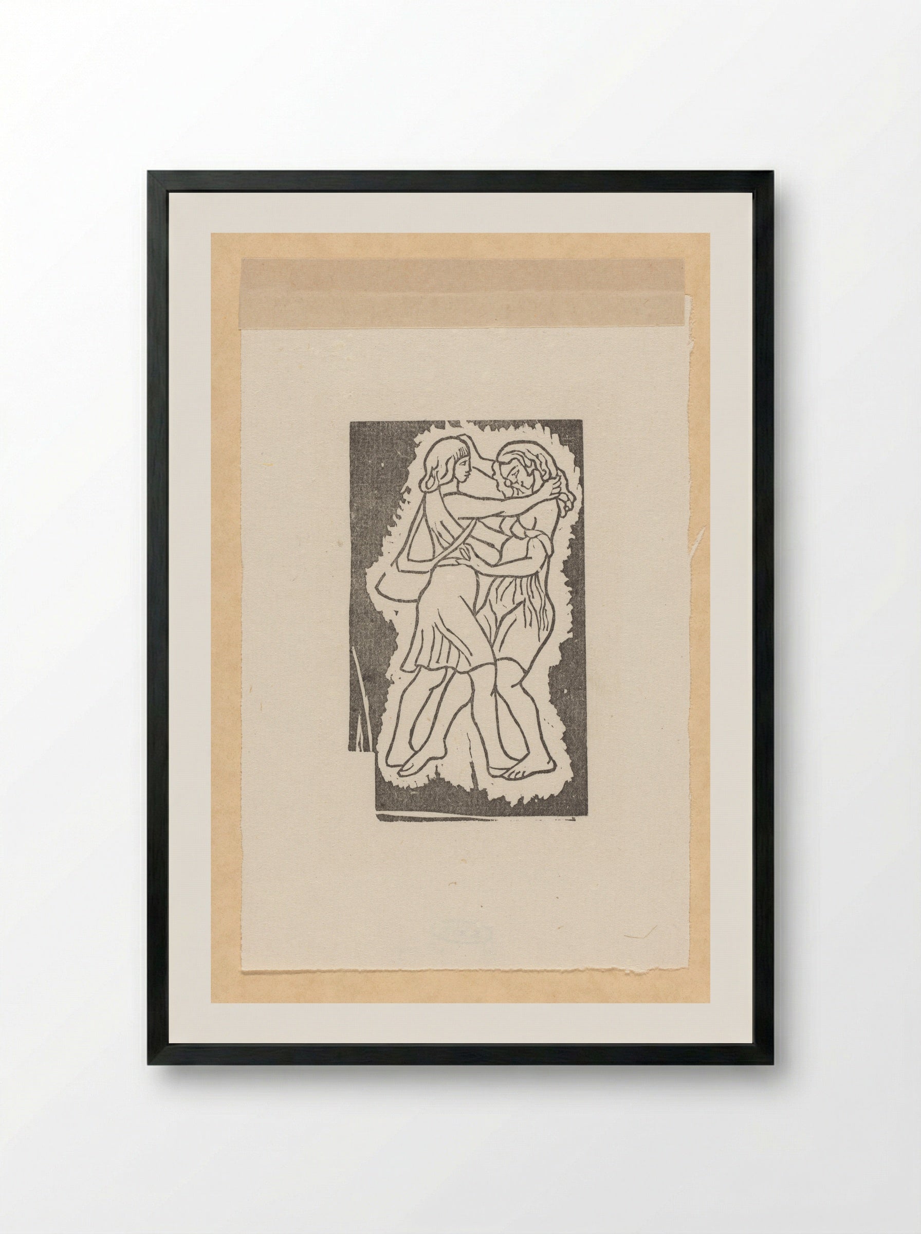 Daphnis and Chloe Running Towards Each Other - Aristide Maillol - Framed Print Black