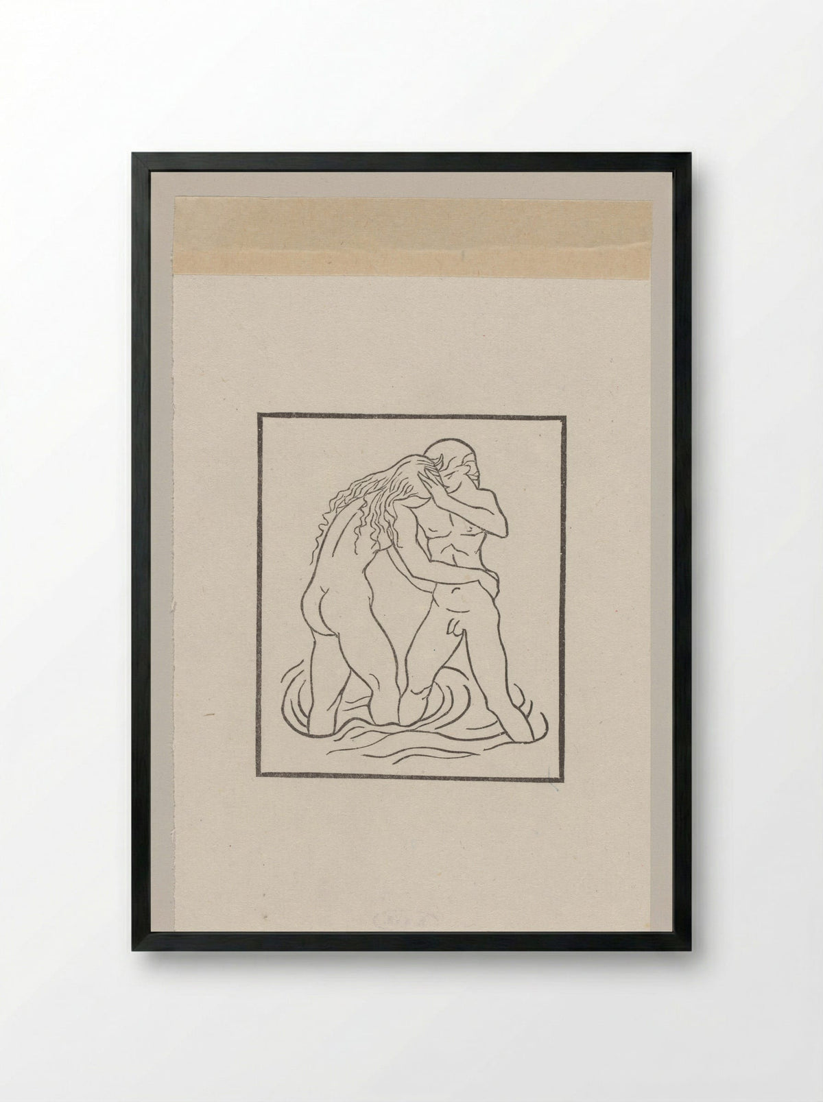 Daphnis and Chloe at the Nymphs' Grotto - Aristide Maillol - Framed Print Black