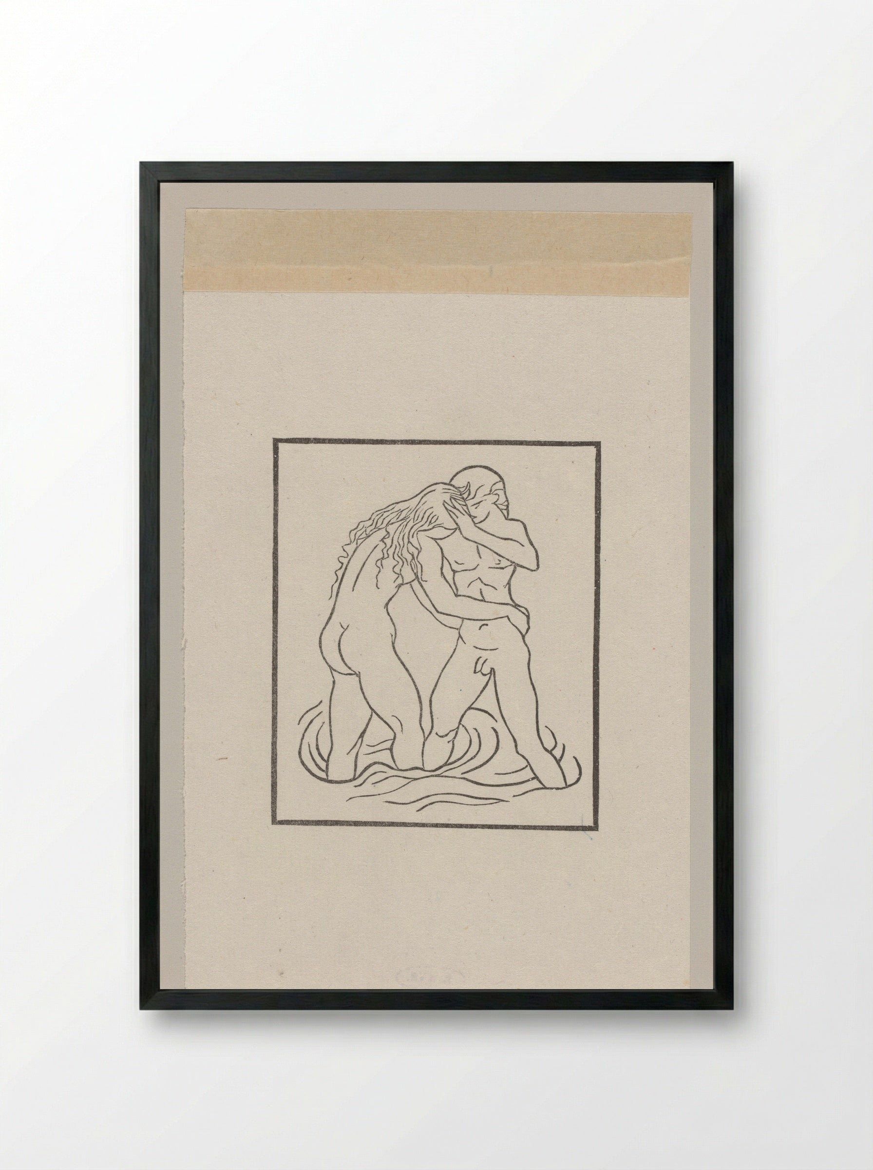 Daphnis and Chloe at the Nymphs' Grotto - Aristide Maillol - Framed Print Black