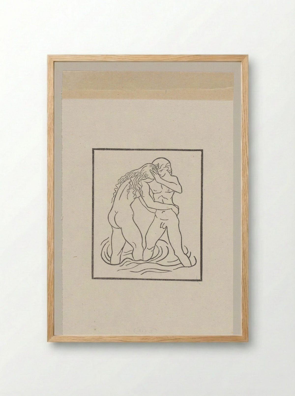 Daphnis and Chloe at the Nymphs' Grotto - Aristide Maillol - Framed Print Wood