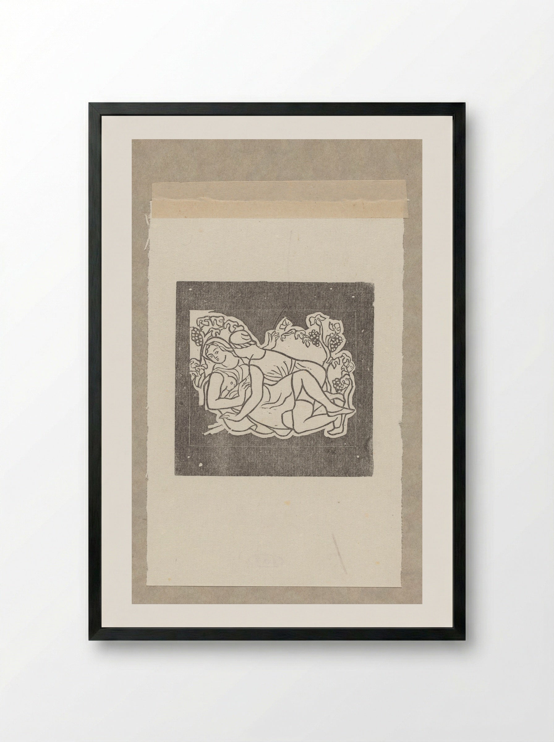 Daphnis and Chloe during the Harvest - Aristide Maillol - Framed Print Black