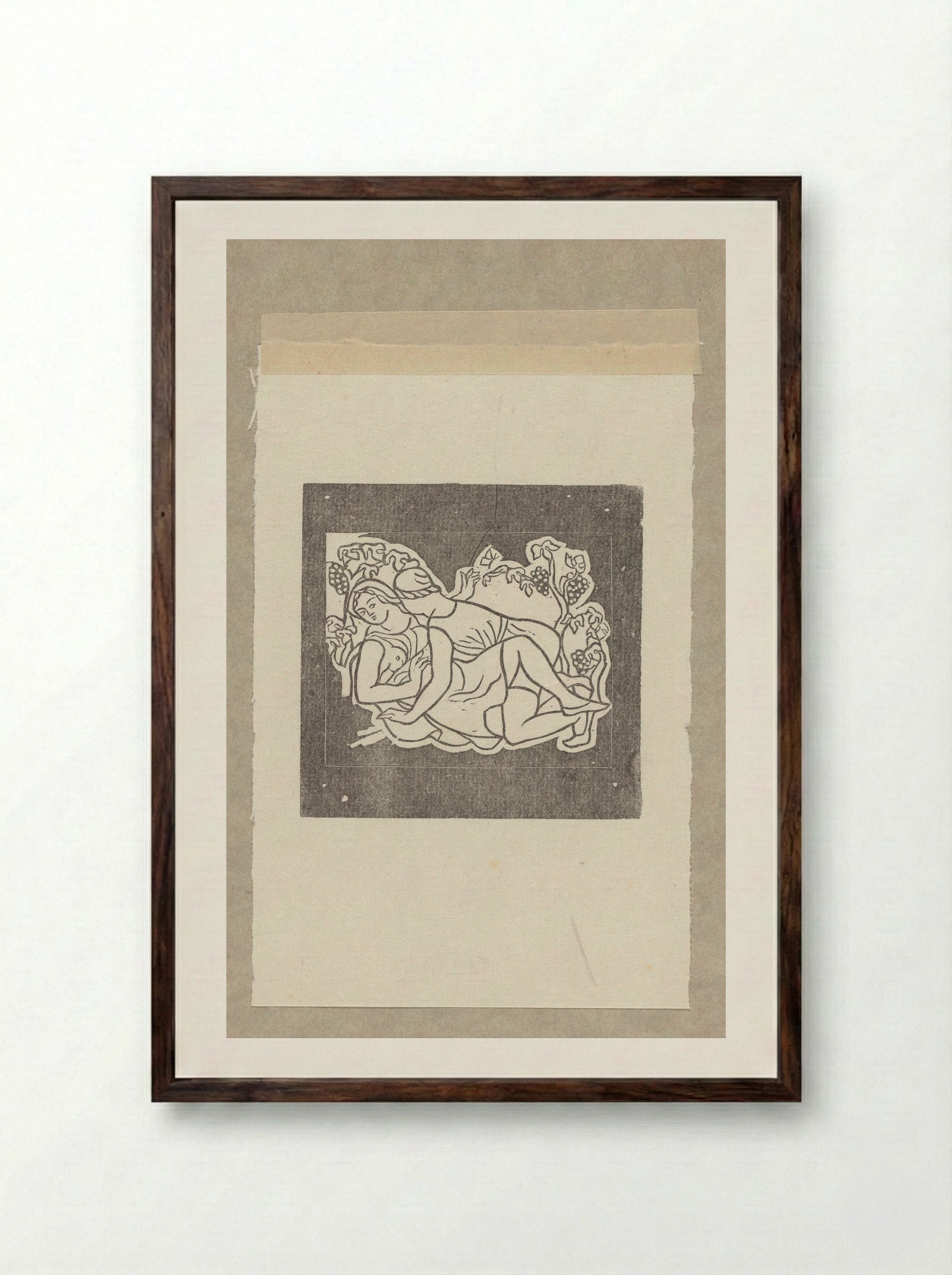 Daphnis and Chloe during the Harvest - Aristide Maillol - Framed Print Dark Wood