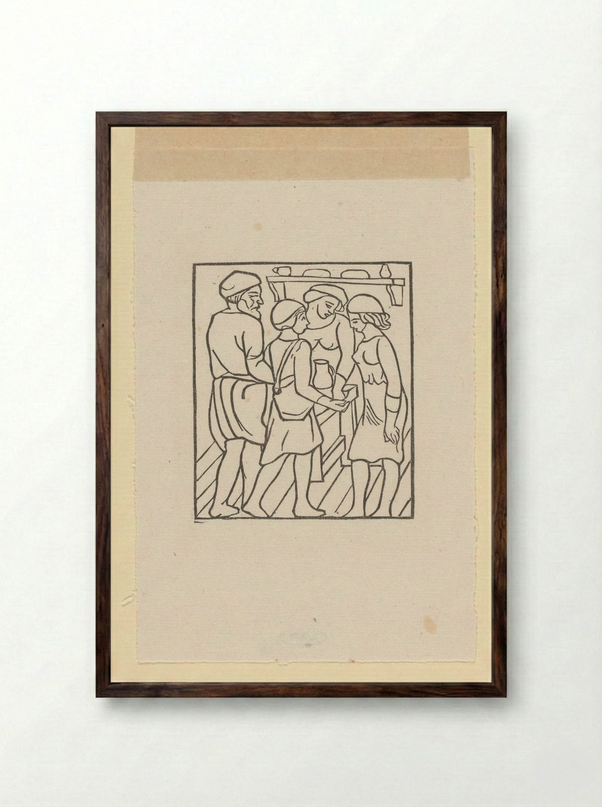 Daphnis and Chloe in the House of Dryas - Aristide Maillol - Framed Print Dark Wood