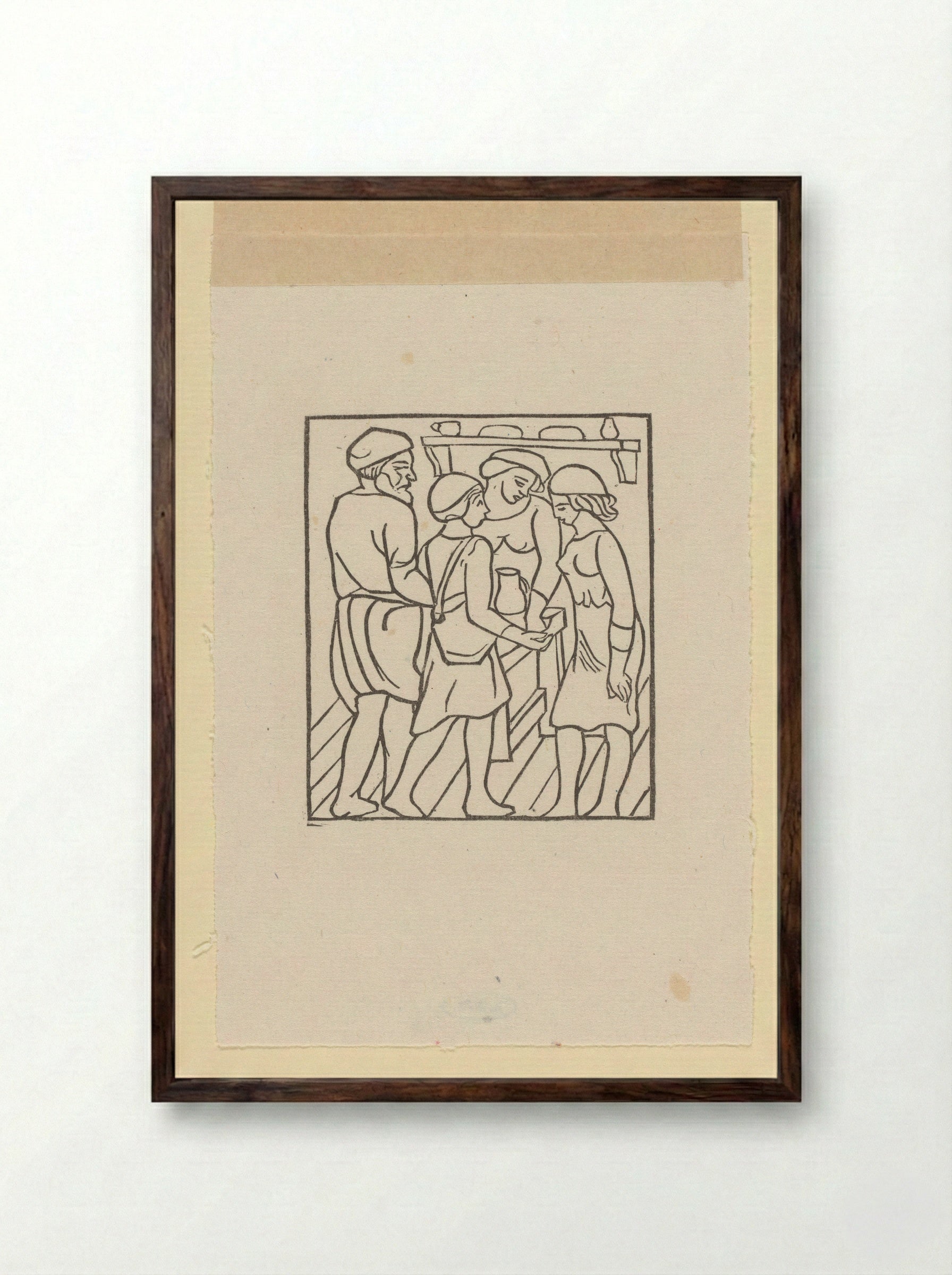 Daphnis and Chloe in the House of Dryas - Aristide Maillol - Framed Print Dark Wood