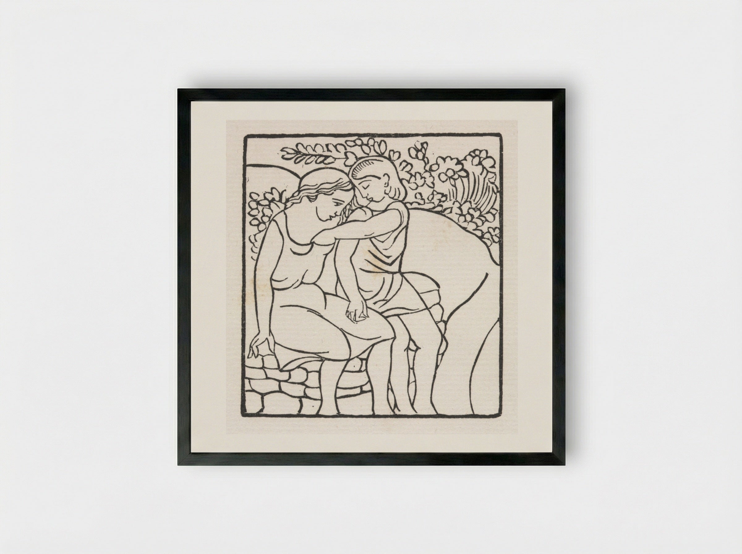 Daphnis and Chloe: Daphnis and Chloe at Play - Aristide Maillol - Framed Print Black
