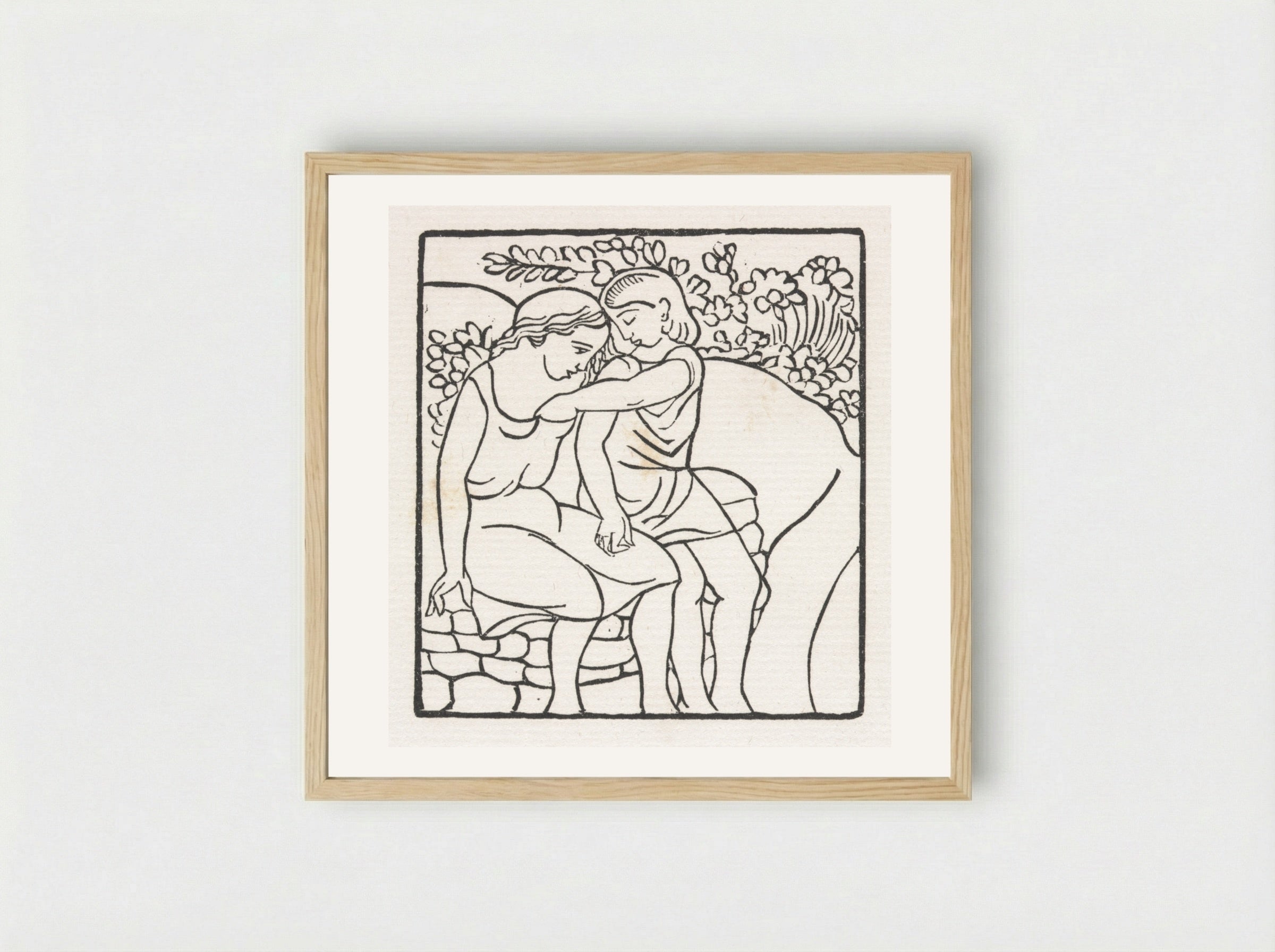 Daphnis and Chloe: Daphnis and Chloe at Play - Aristide Maillol - Framed Print Wood