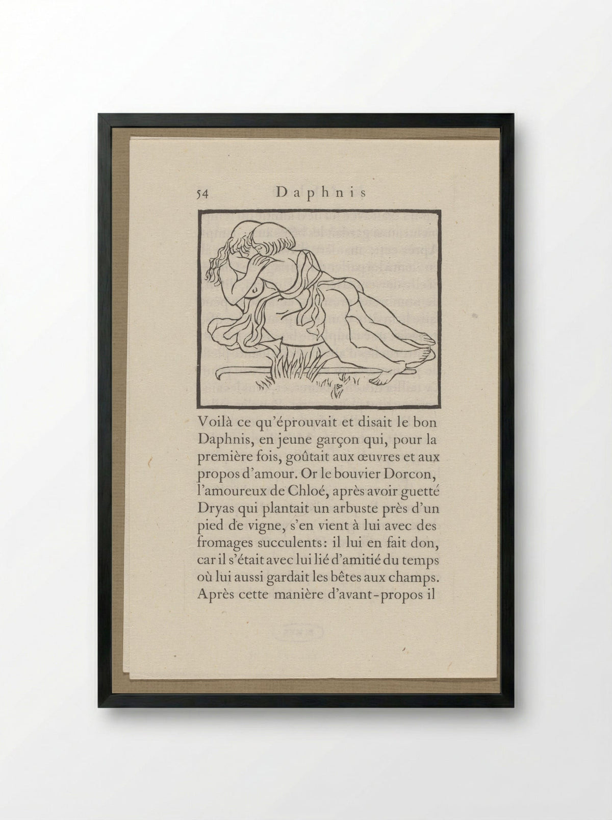 Daphnis and Chloe - Aristide Maillol - Framed Print Black